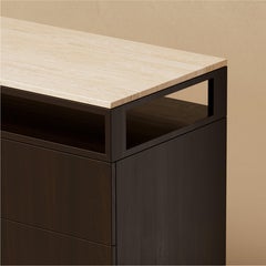 P.04 Dresser with Stone Top / Ebonized Walnut by Lusano