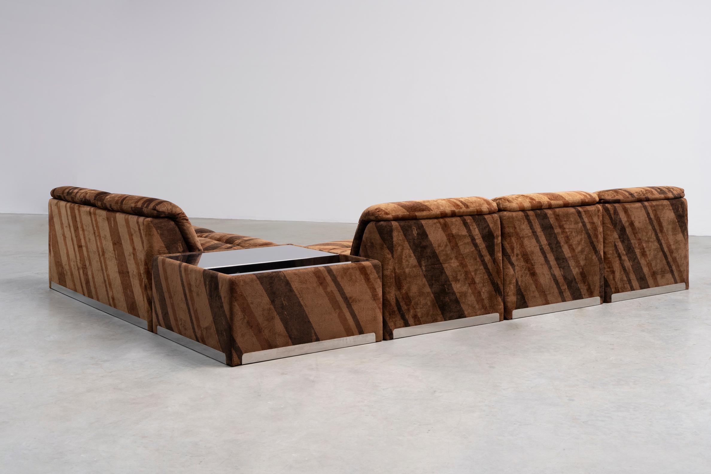 Stainless Steel P10 Modular Sofa Group by Proposals - Giovanni Offredi For Sale
