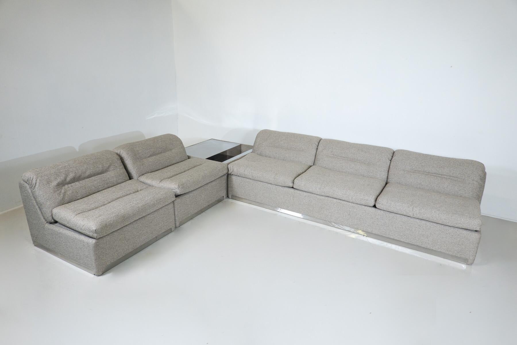 P10 Proposals Modular Sofa by Giovanni Offredi for Saporiti, Italy, 1970s - New Upholstery