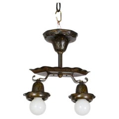 P178 Early 20th Century Tudor Style Flush Mount Pendant