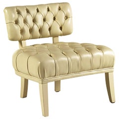 P182 Armchair Upholstered in Leather with Tufted Backrest by Zanaboni