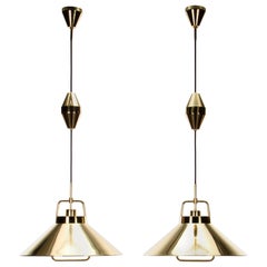 P295 Pendant Pair by Fritz Schlegel in 1938 for Lyfa with Brass Suspensions