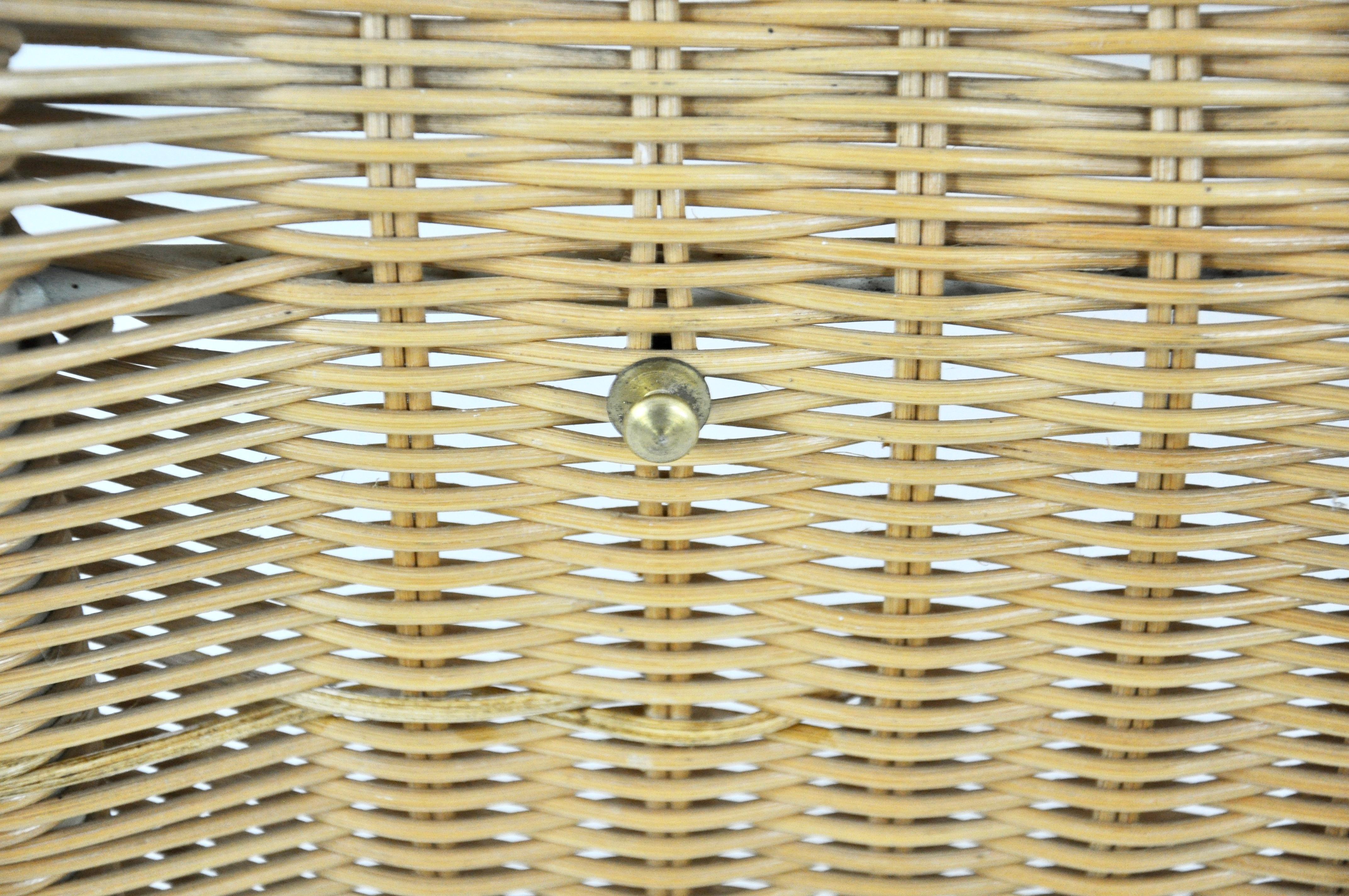 P3S Rattan Lounge Chair by Tito Agnoli, 1960s For Sale 1