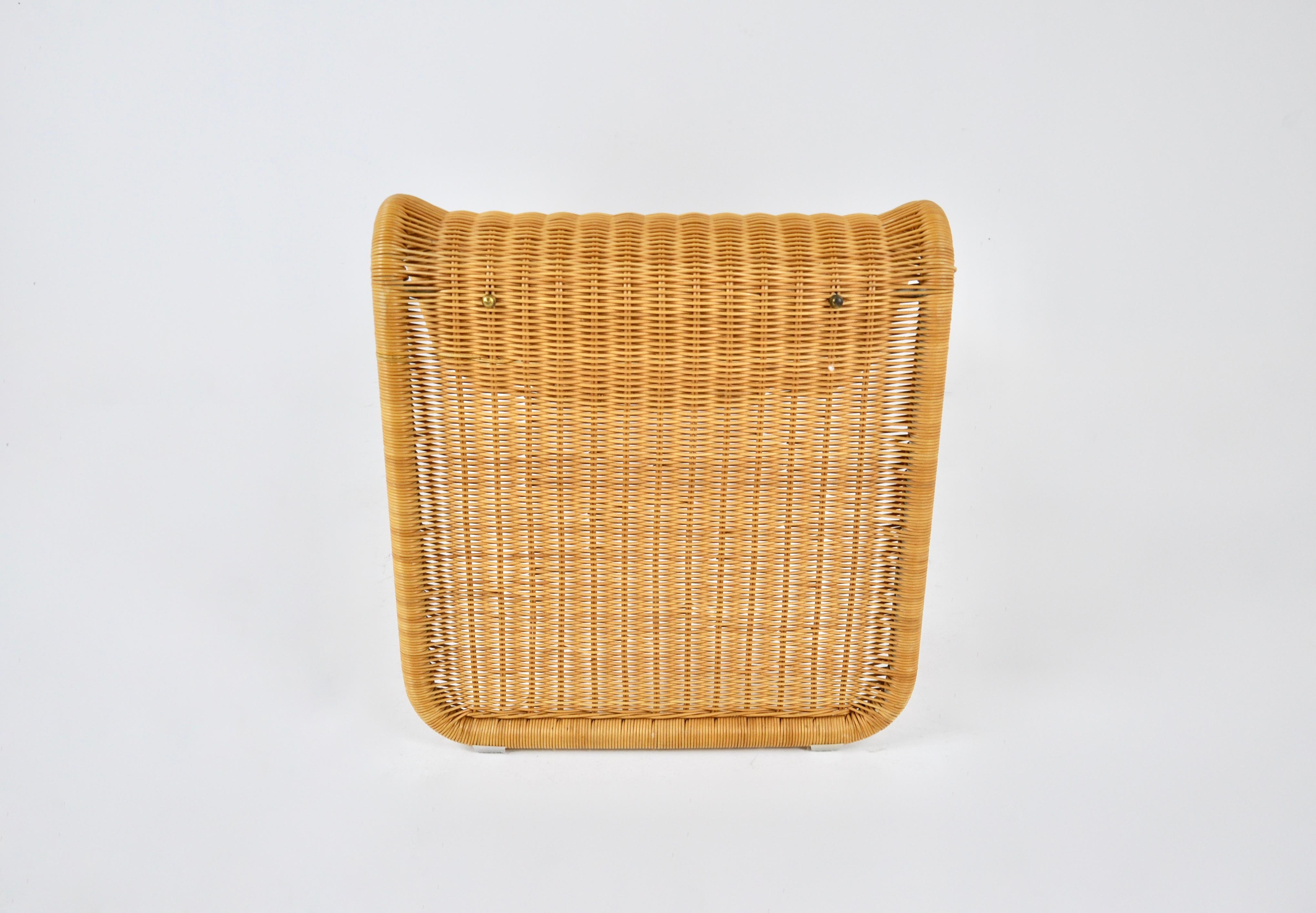 P3S Rattan Lounge Chair by Tito Agnoli, 1960s In Good Condition For Sale In Lasne, BE