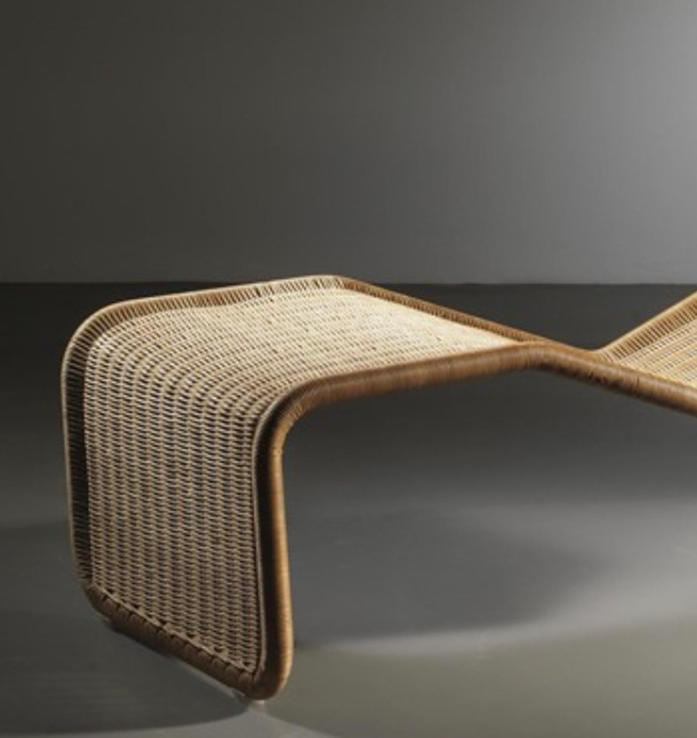 Italian P3S Rattan Lounge Chair by Tito Agnoli for Bonacina, Italy 1960s For Sale