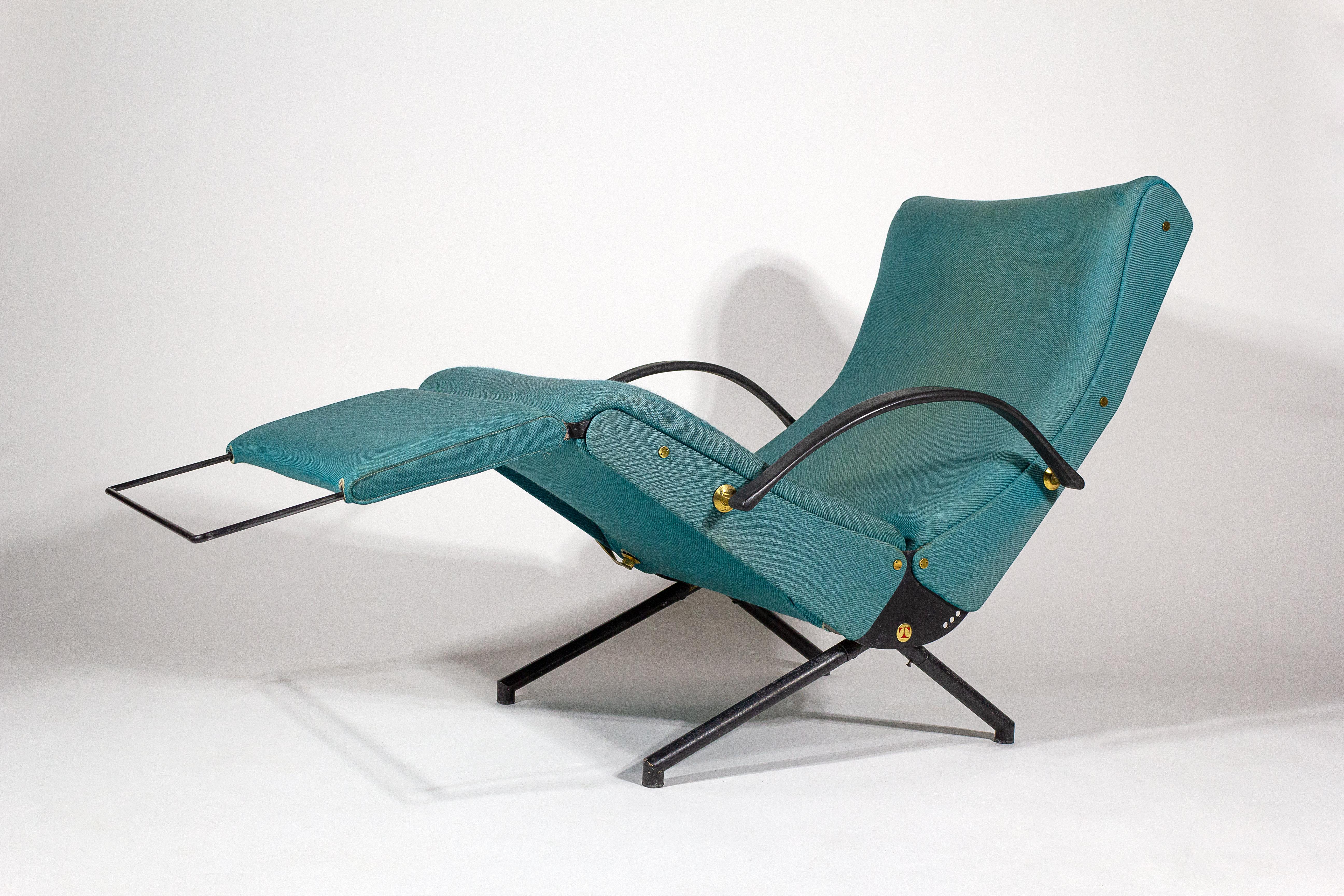 Brass P40 Lounge Chair by Osvaldo Borsani Chair for Tecno For Sale