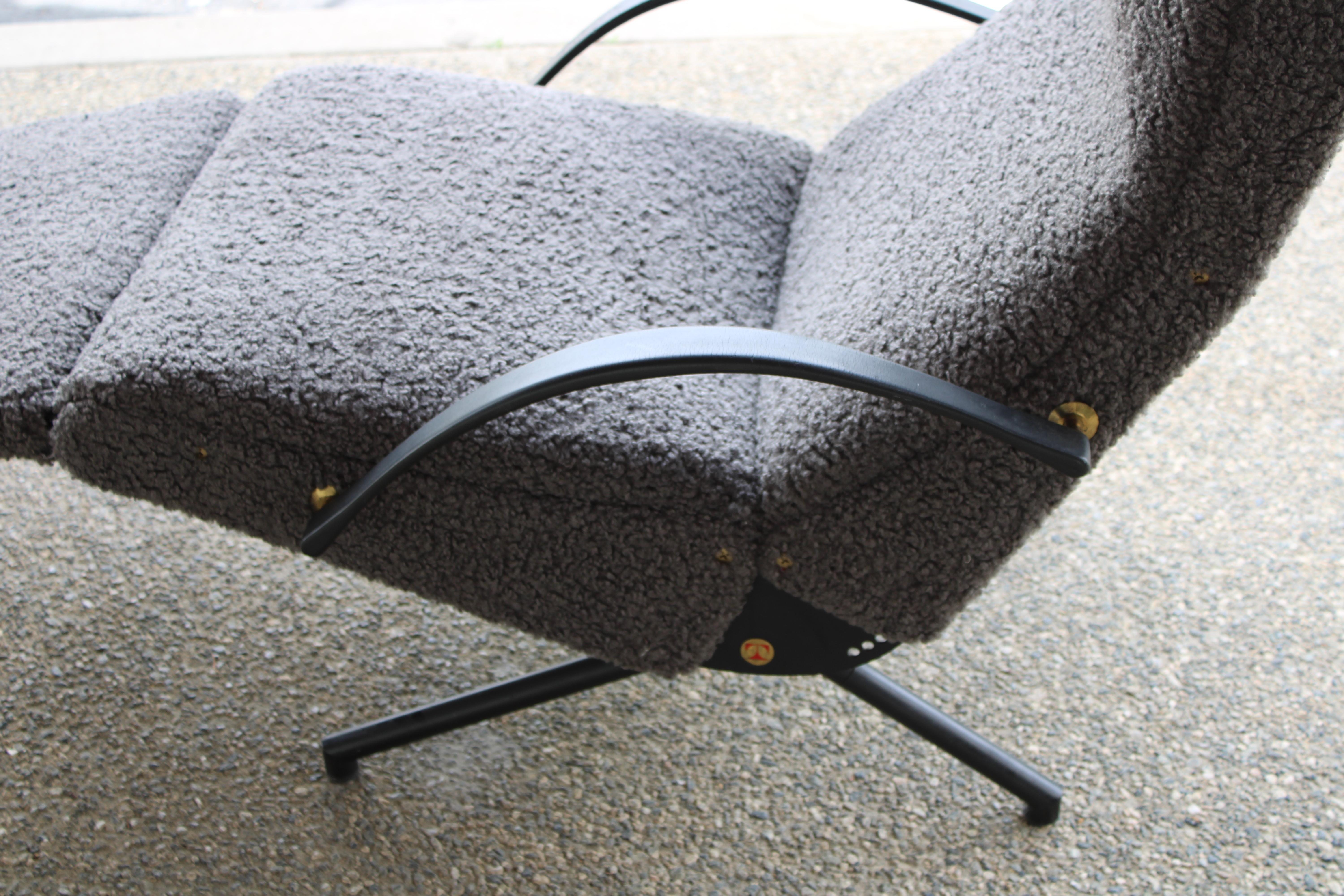 Brass P40 Lounge Chair by Osvaldo Borsani for Tecno For Sale