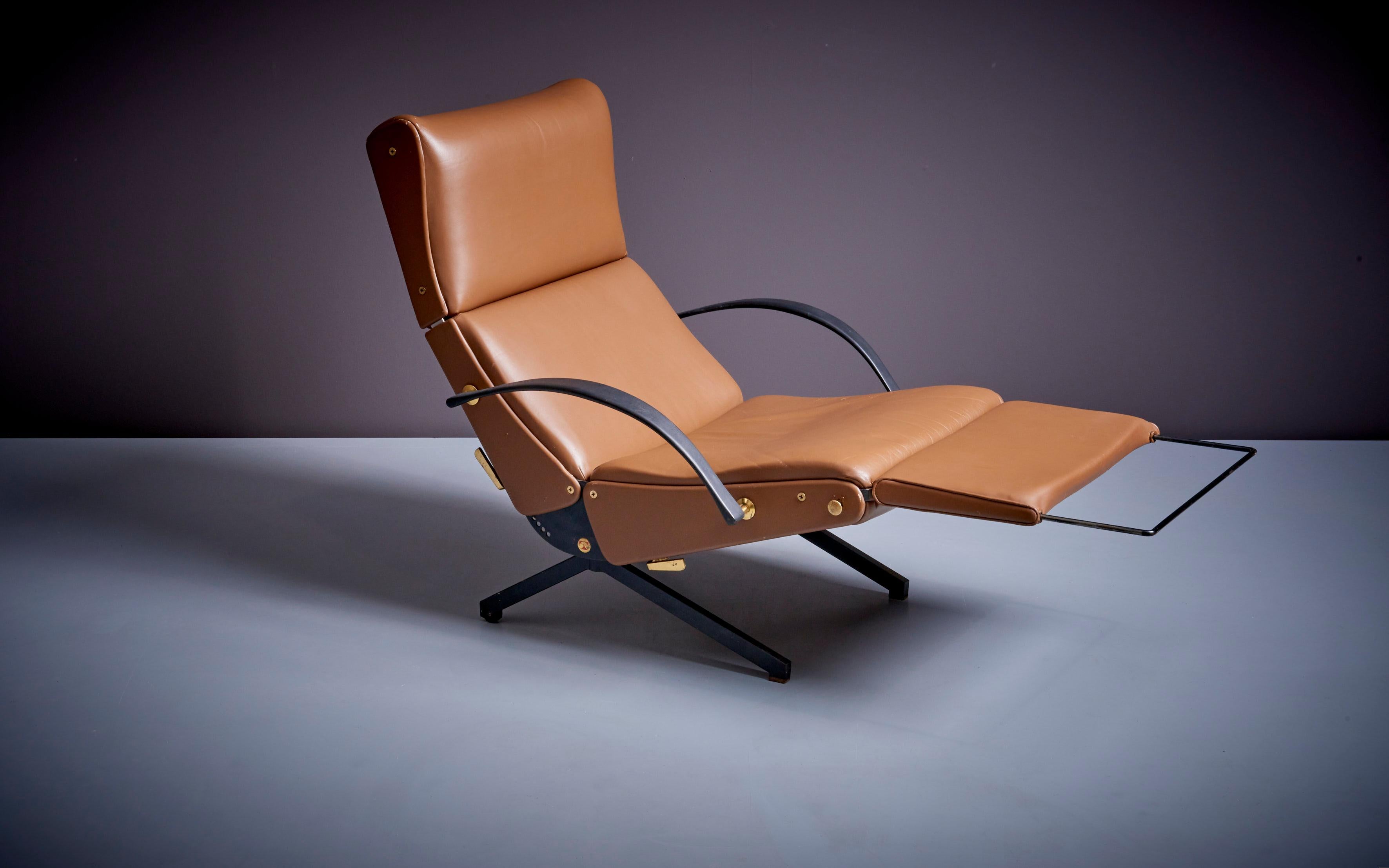 P40 Lounge Chair by Osvaldo Borsani for Tecno in Brown Leather 1