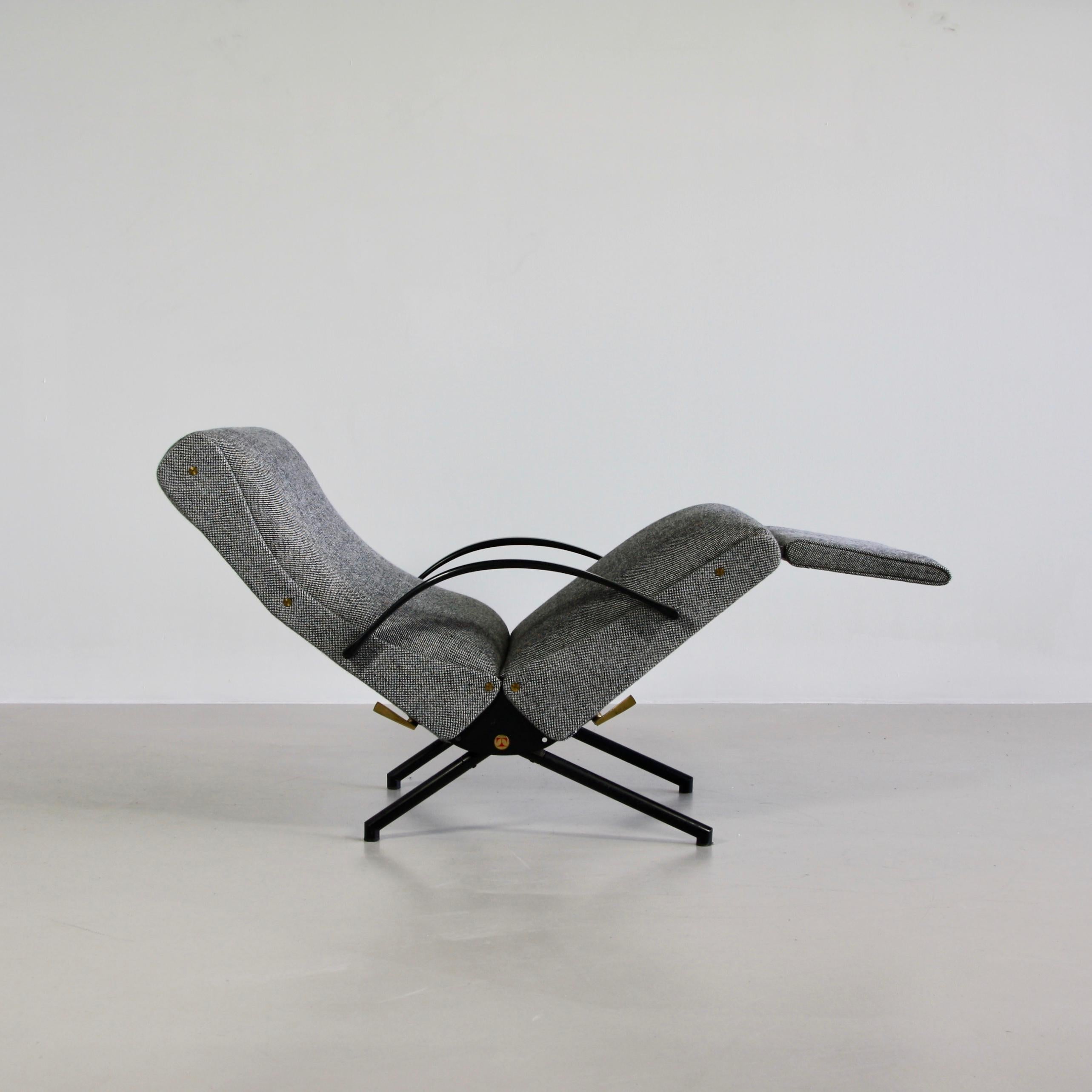 Italian P40 Osvaldo Borsani, Reclining Lounge Chair, 1st Edition