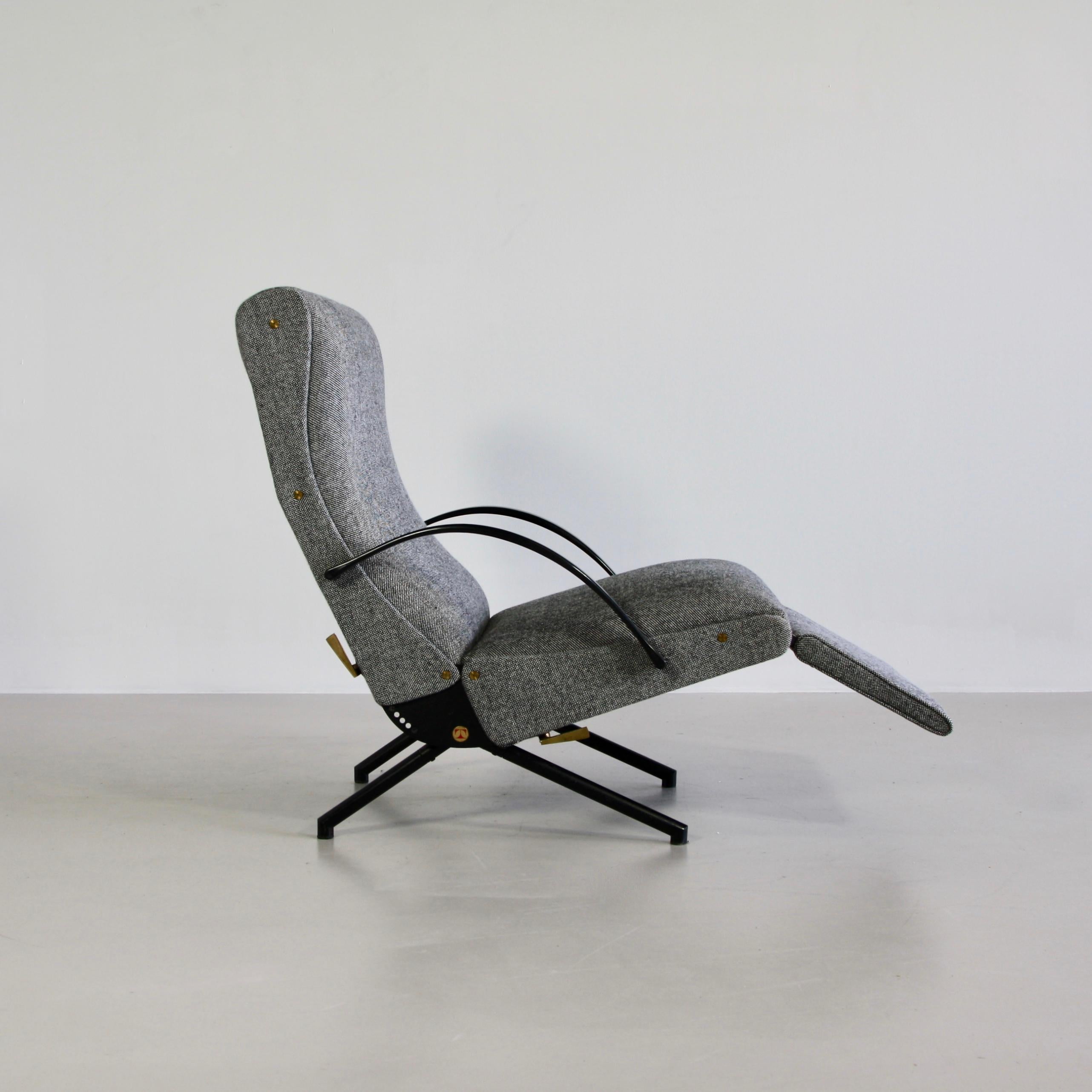 Metal P40 Osvaldo Borsani, Reclining Lounge Chair, 1st Edition