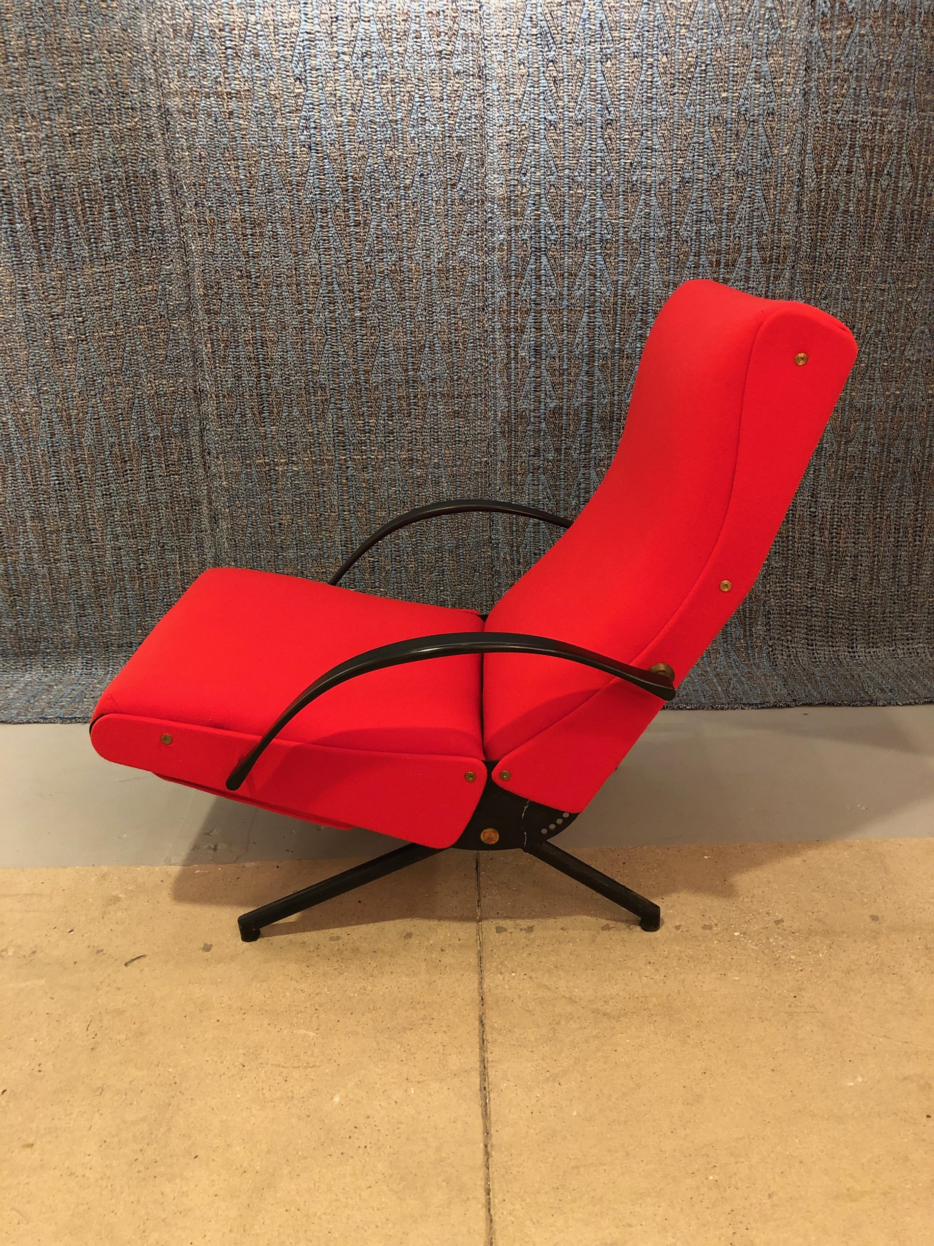 Italian P40 Upholstered Lounge Chair by Osvaldo Borsani for Tecno
