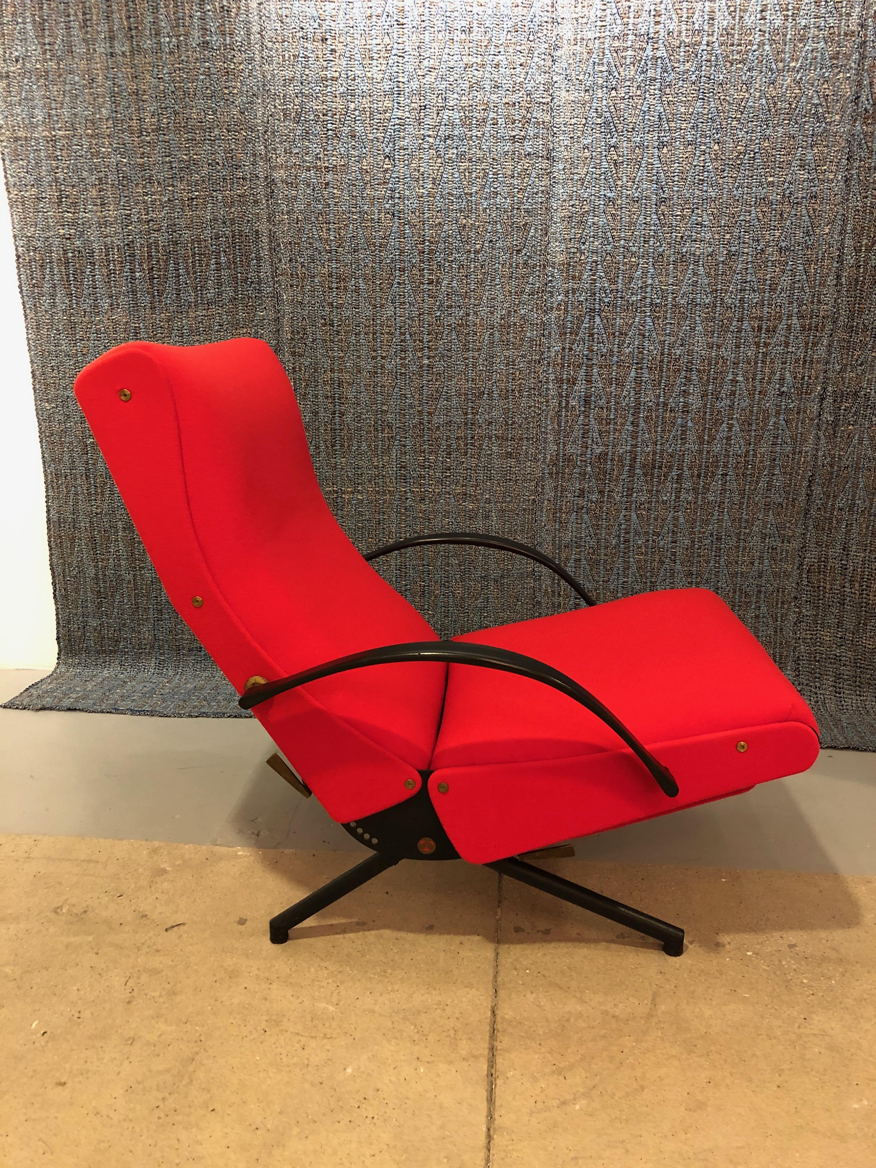 Mid-20th Century P40 Upholstered Lounge Chair by Osvaldo Borsani for Tecno