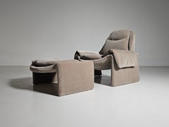 P60 Lounge Chair and Ottoman by Vittorio Introini, Saporiti, 1960s
