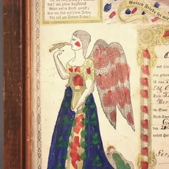 PA German Fraktur Taufschein Watercolor & Ink Birth/Baptismal Certificate c1857