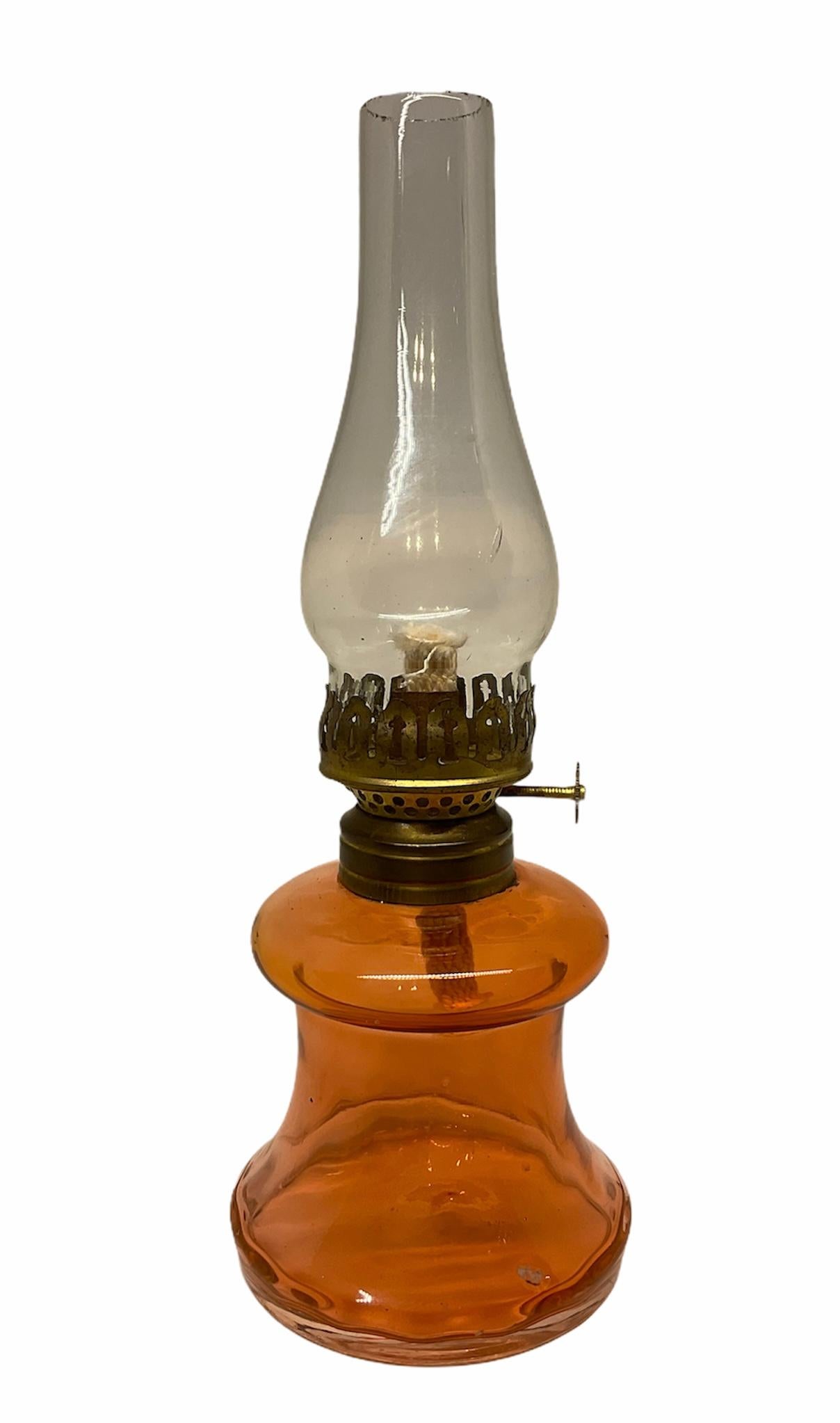 20th Century P&A Hornet Miniature Hurricane Oil Glass Lamp