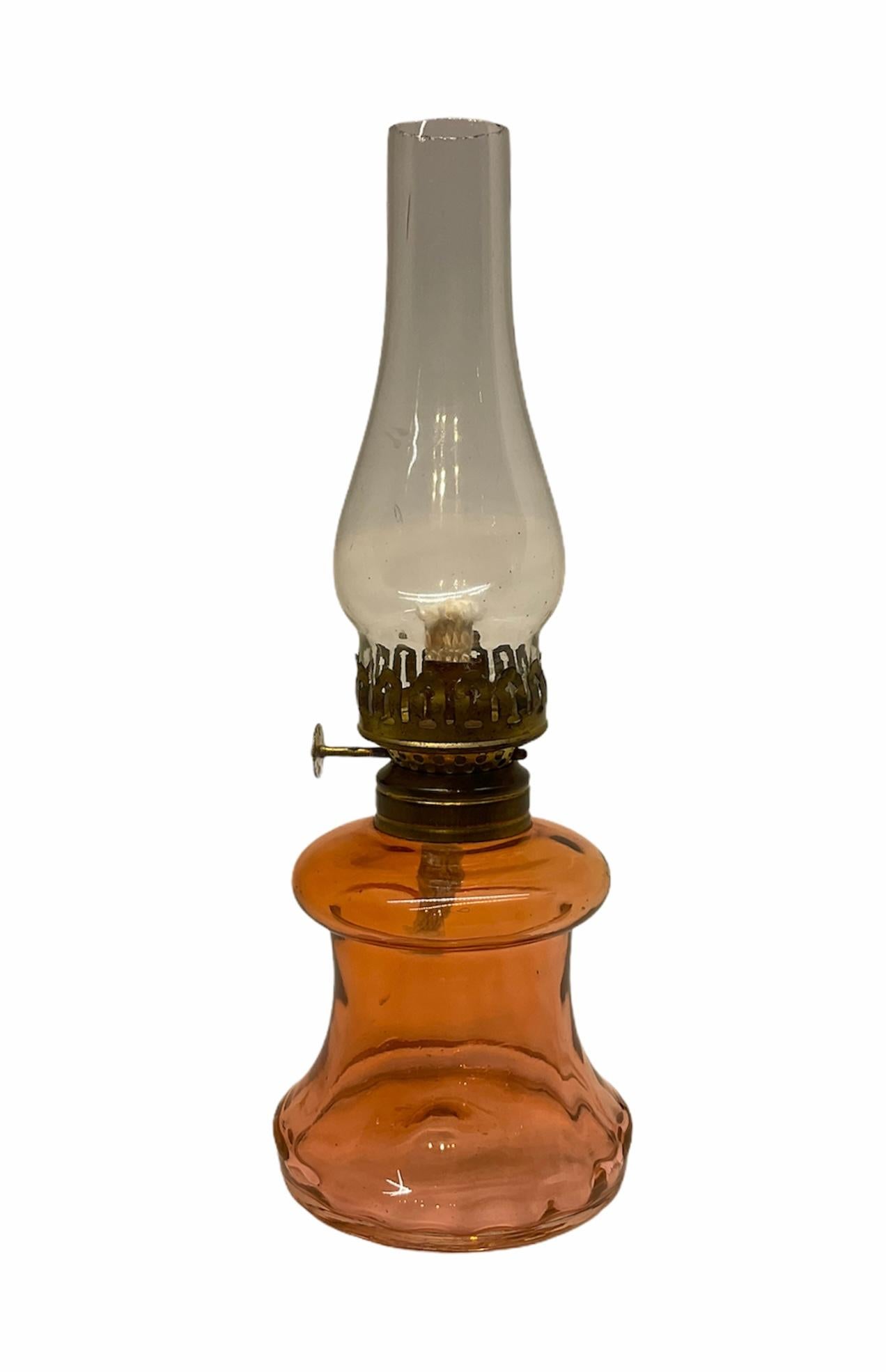 Victorian P&A Hornet Miniature Hurricane Oil Glass Lamp