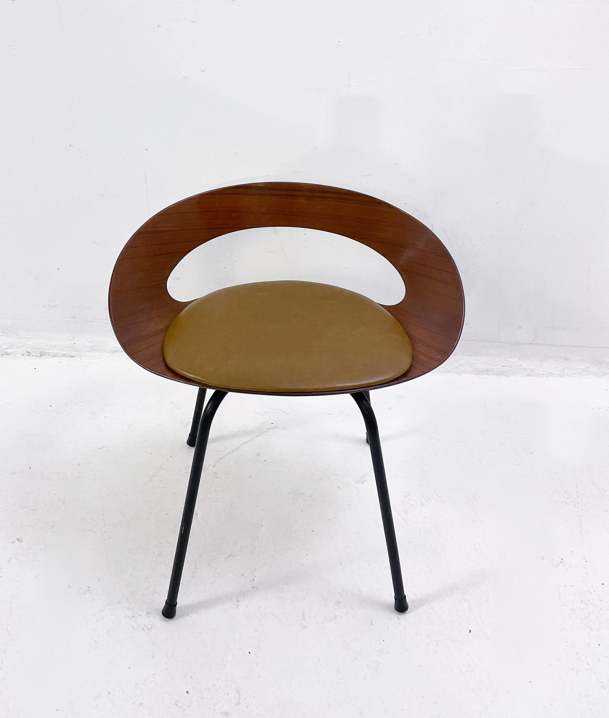 Leather PA1 Chair by Luciano Nustrini for Poltronova, 1957, Italy, Two Available