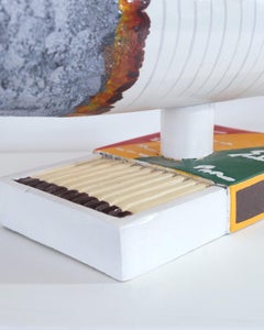 Paa Joe Cigarette Box Sculpture Maquette 2022- Hand carved wood and oil paint