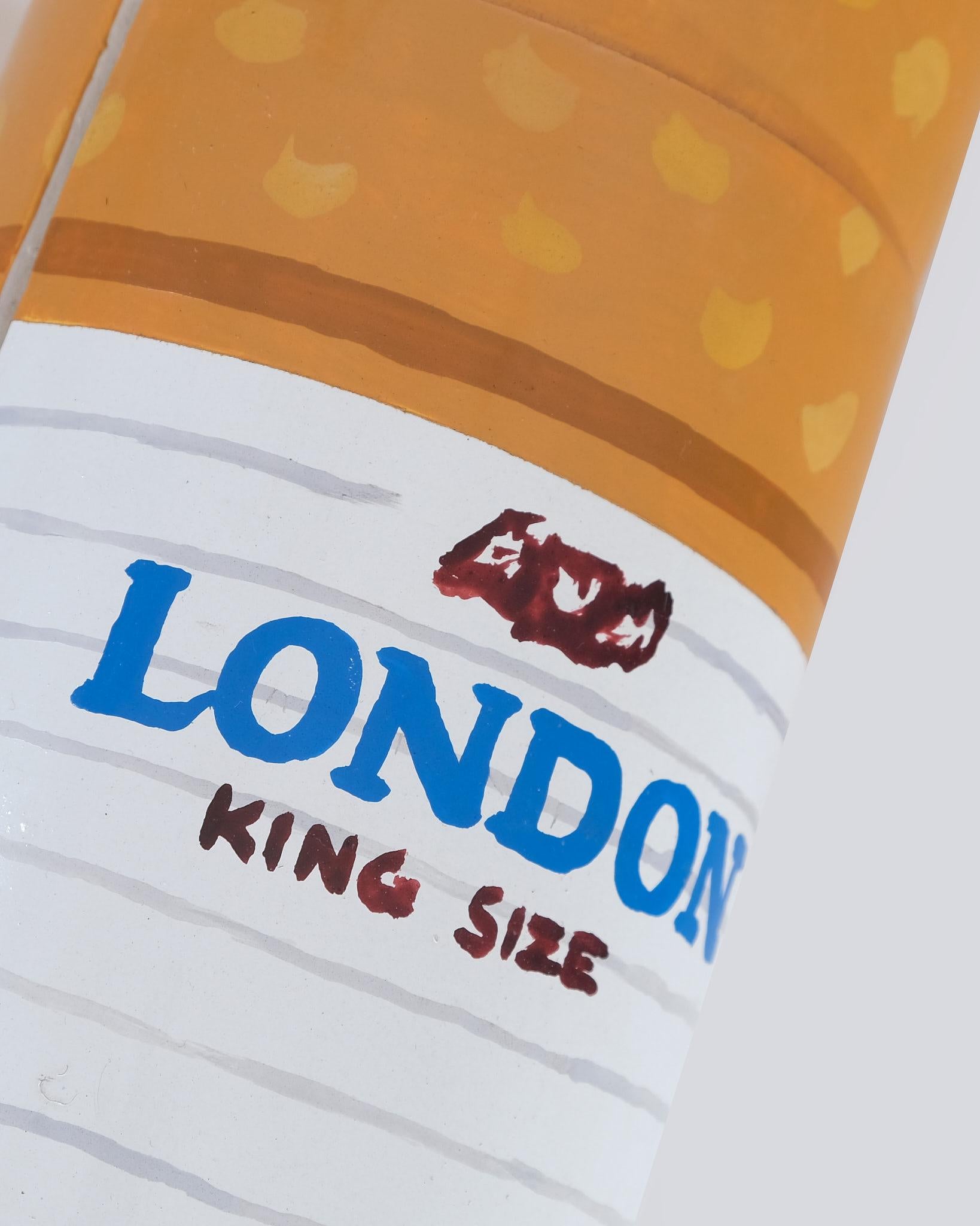 Folk Art Paa Joe Cigarette Box Sculpture Maquette 2022- Hand carved wood and oil paint For Sale