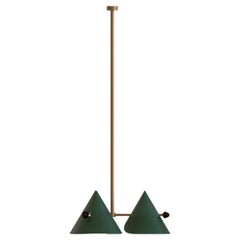 3 Module Paan Hanging Lamp with Leather and Brass