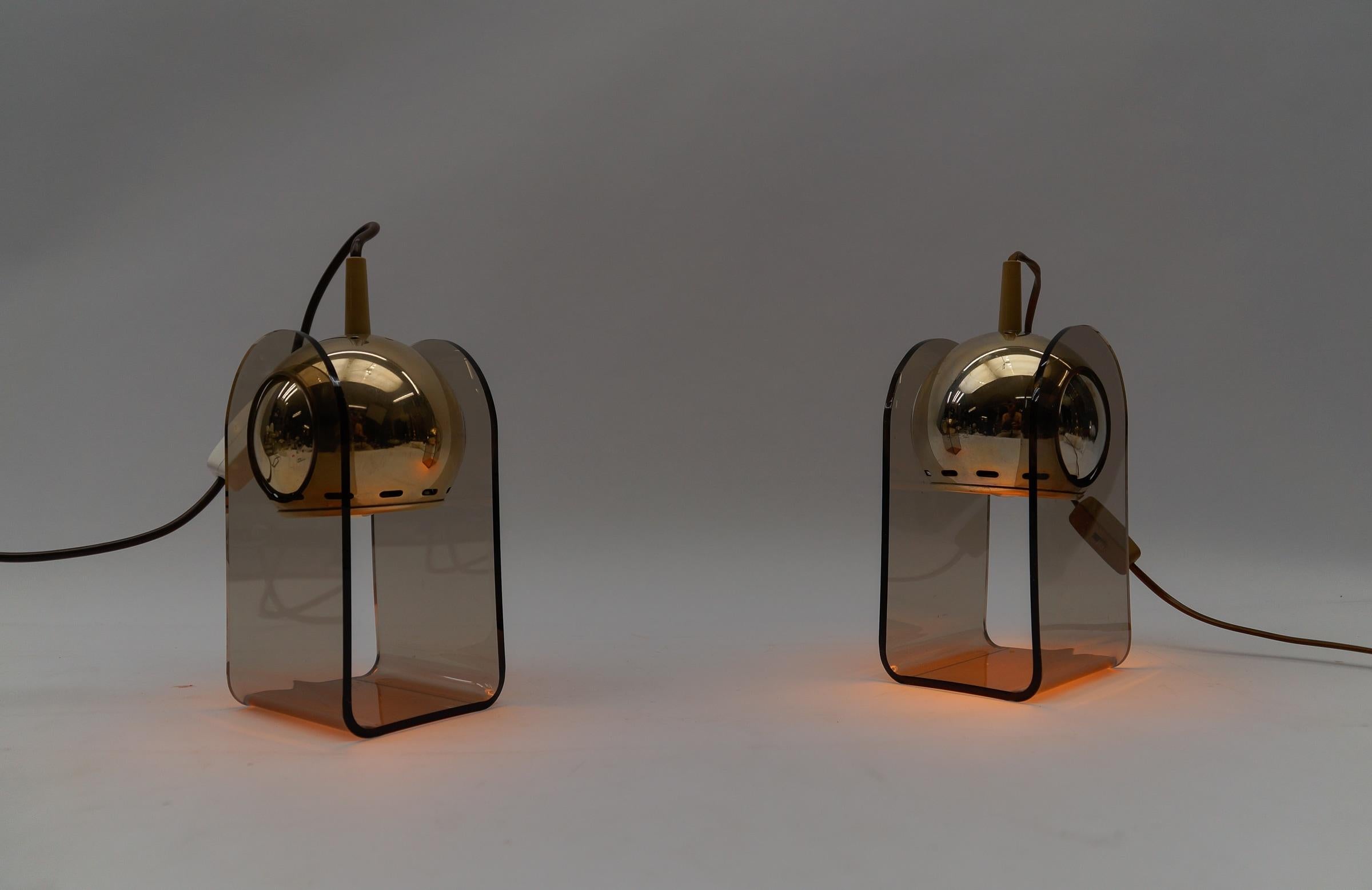 Mid-20th Century Paar Mid-Century Modern Table Lamps in the Style of Gino Sarfatti, 1960s For Sale