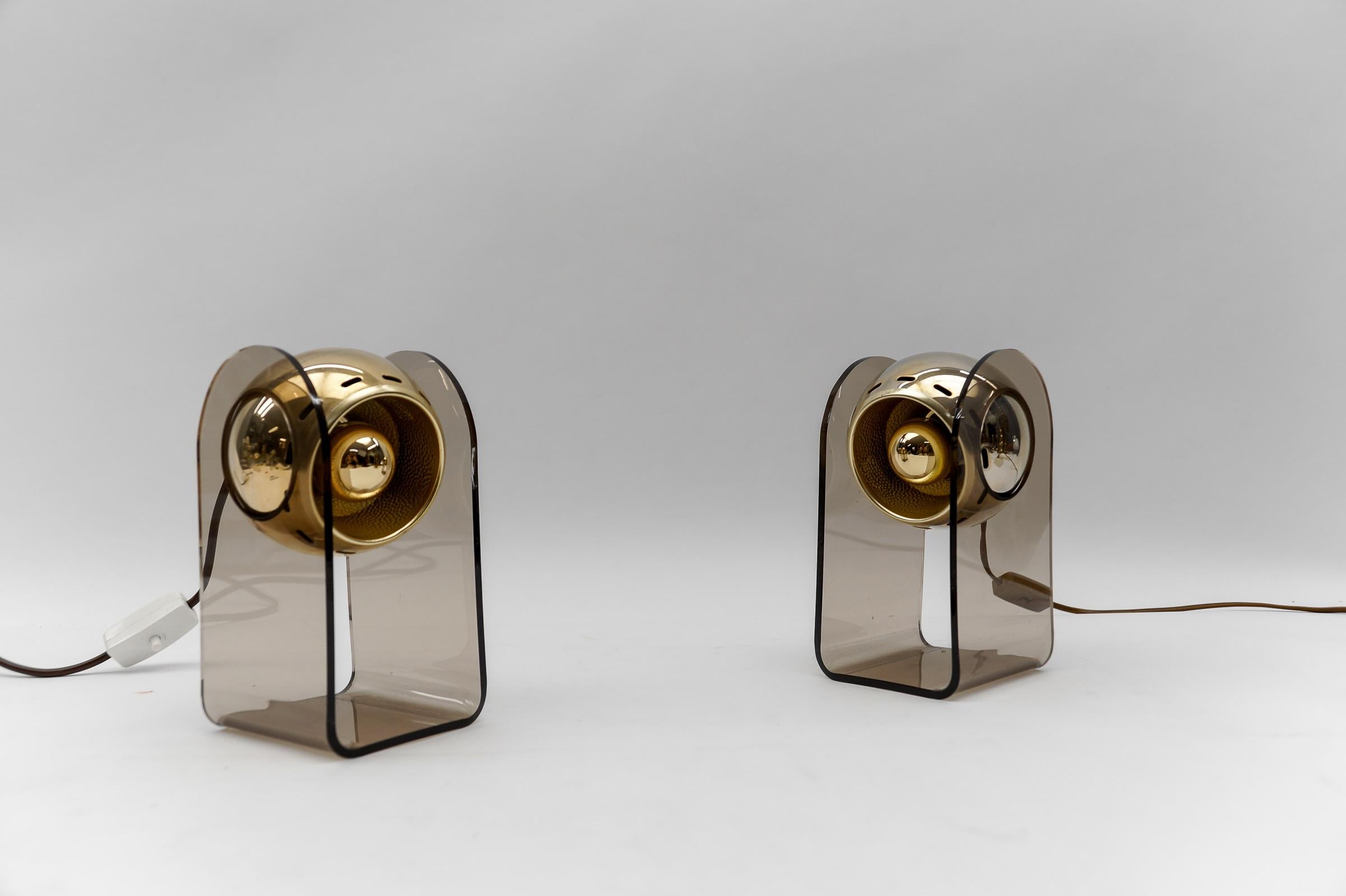 Paar Mid-Century Modern Table Lamps in the Style of Gino Sarfatti, 1960s For Sale 3