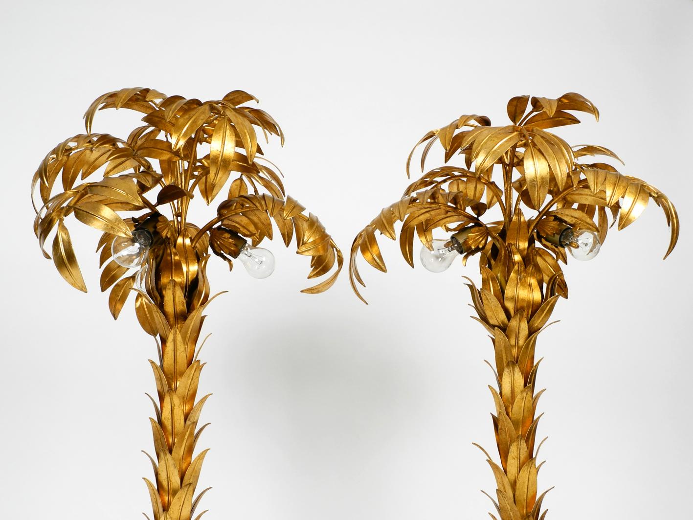 Paar of Beautiful 1980s Original Brass Palm Floor Lamp by Hans Kögl In Good Condition In München, DE