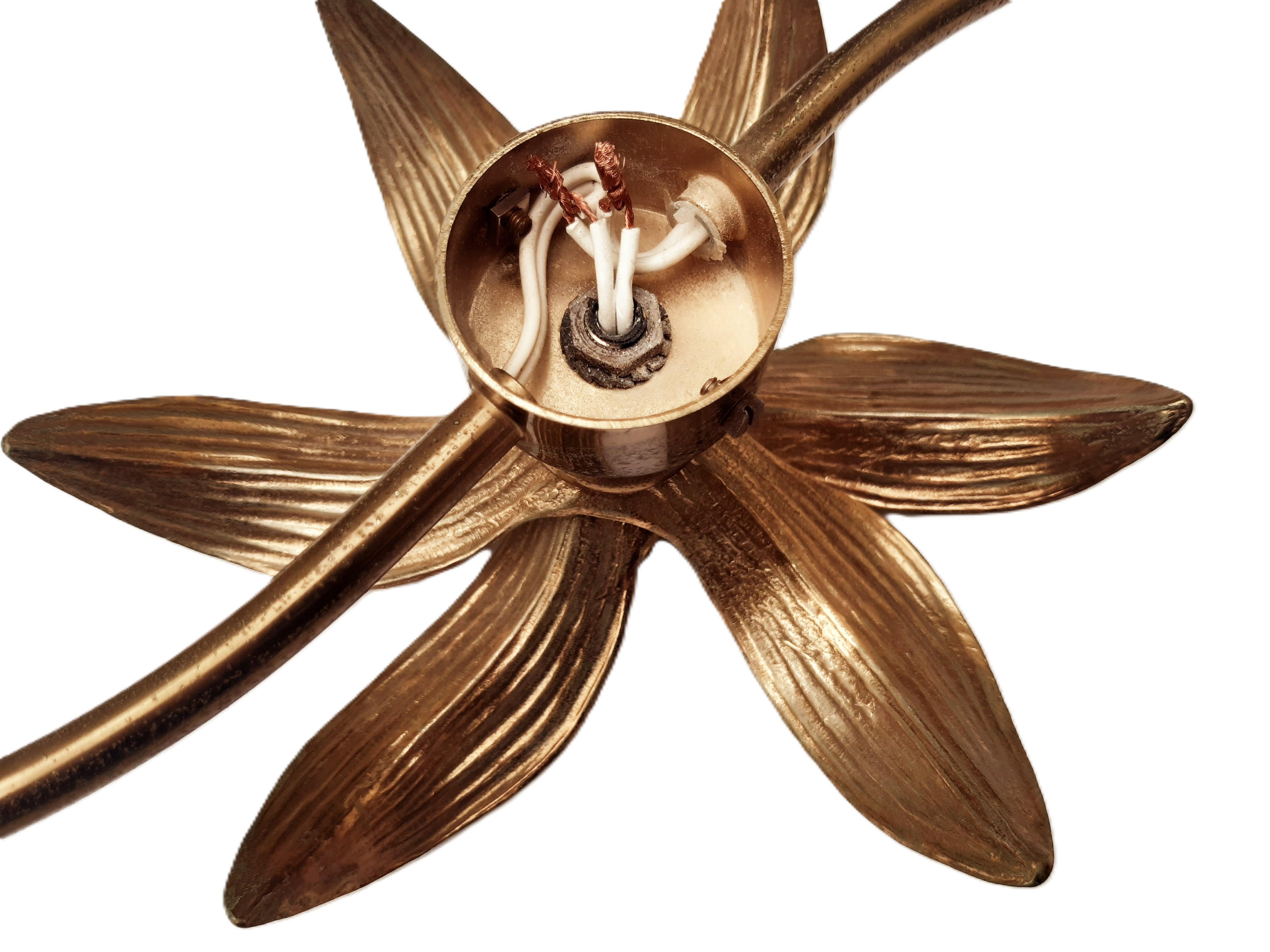 Paar Regency-Stil Messing Tischlampen + Deckenleuchte Willy Daro f. 70er MASIVO en venta 5