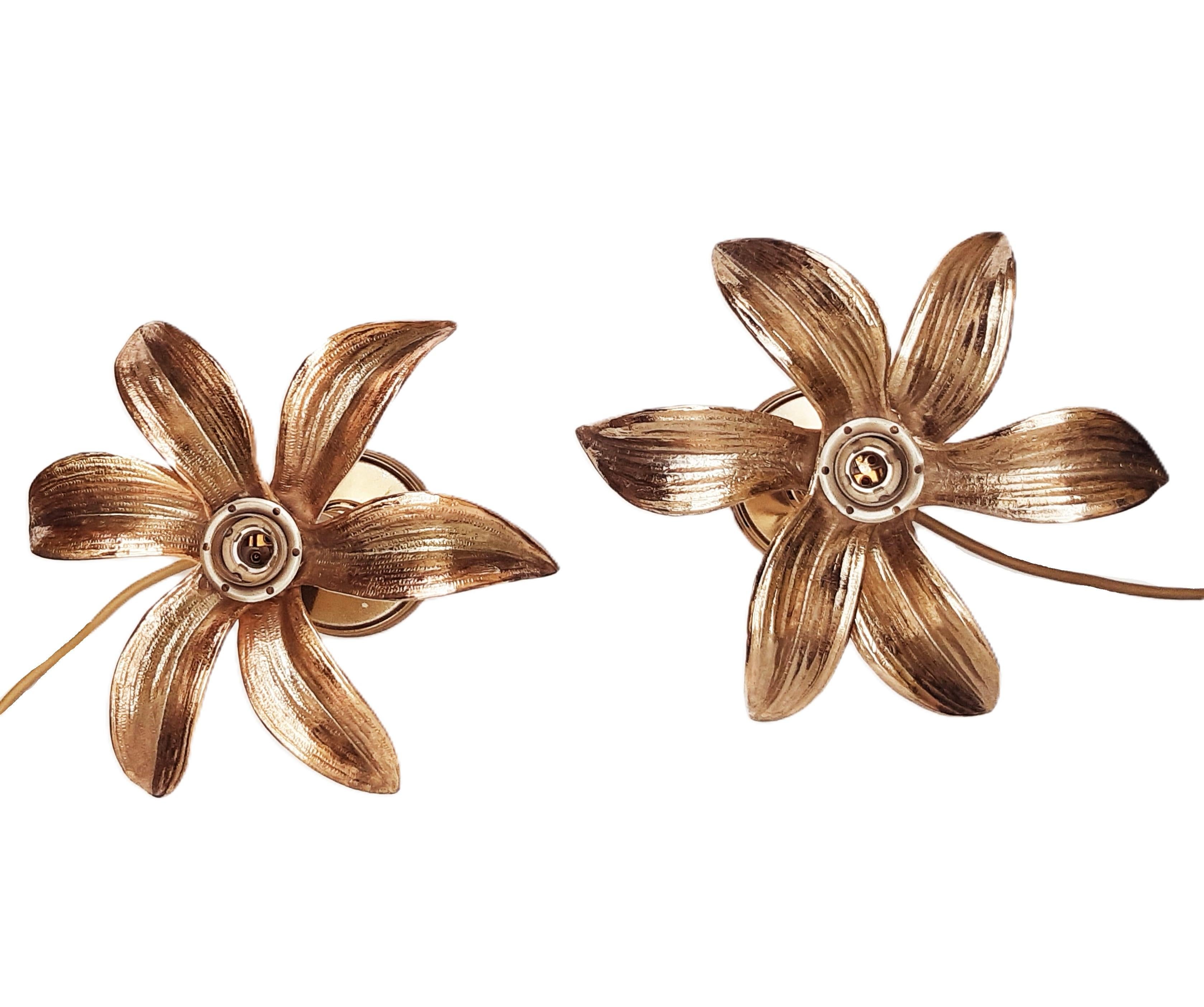 Paar Regency-Stil Messing Tischlampen + Deckenleuchte Willy Daro f. 70er MASIVO en Bueno estado para la venta en Aachen, DE