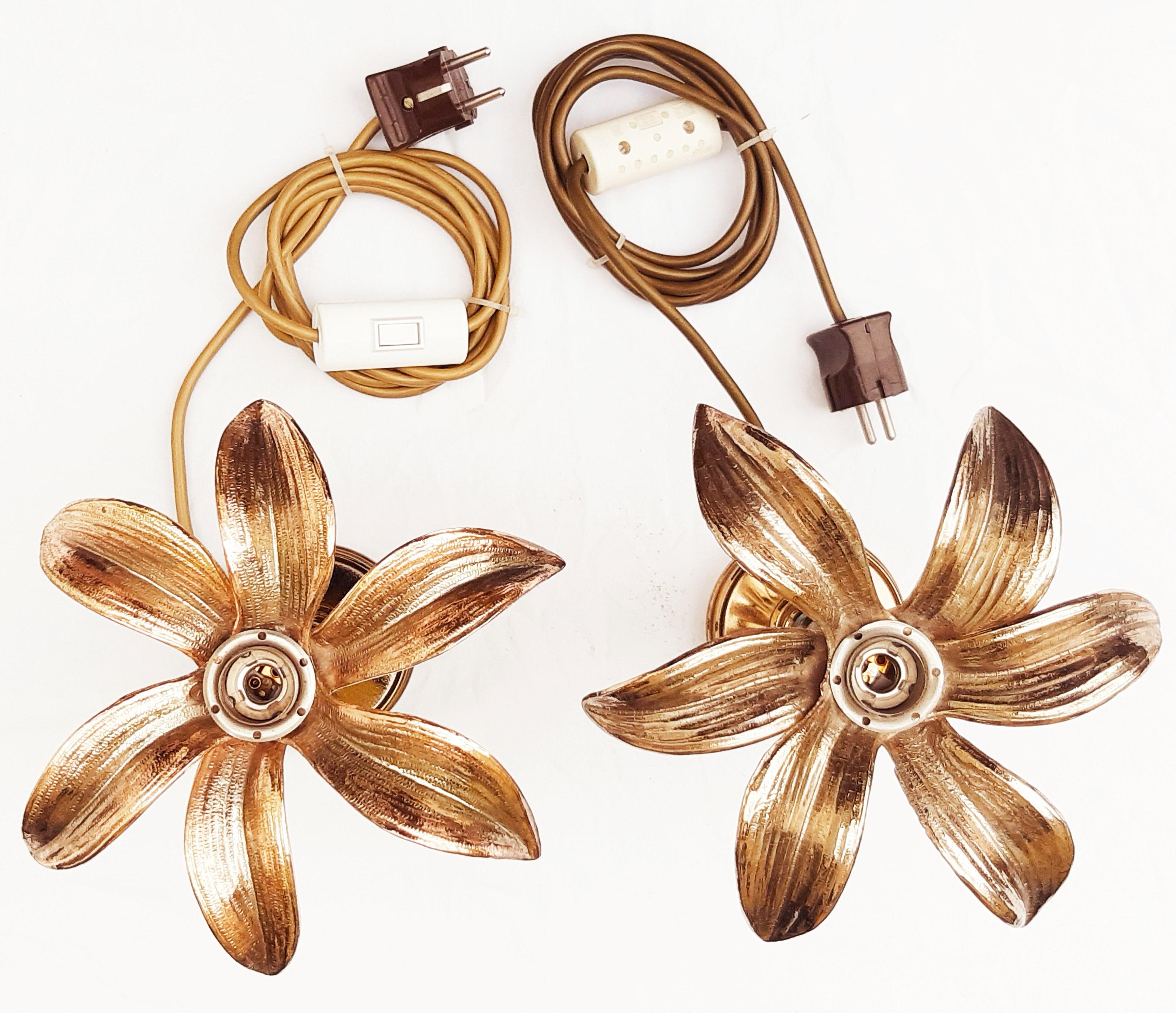 Paar Regency-Stil Messing Tischlampen + Deckenleuchte Willy Daro f. 70er MASIVO finales del siglo XX en venta