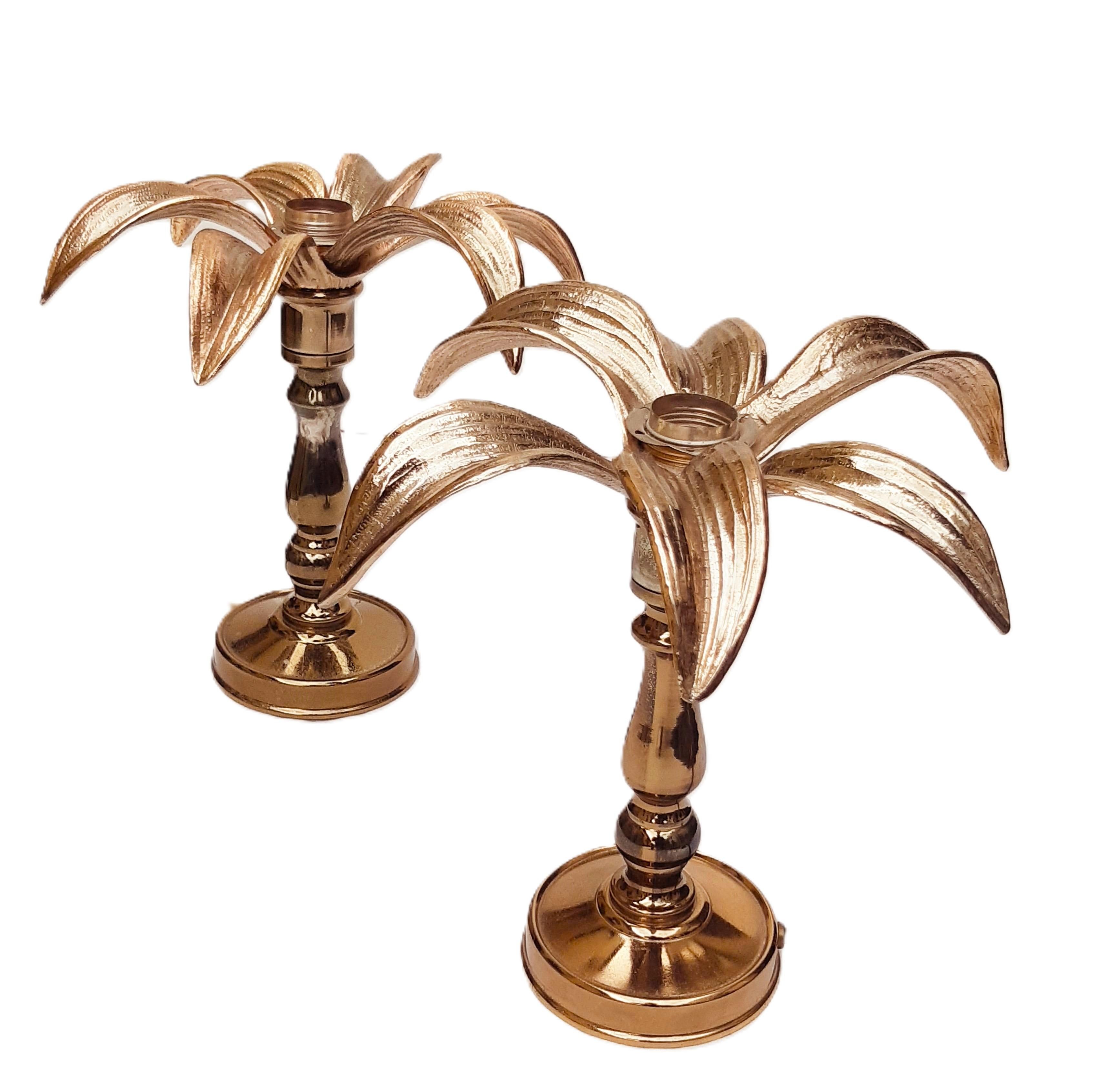 Paar Regency-Stil Messing Tischlampen + Deckenleuchte Willy Daro f. 70er MASIVO en venta 1