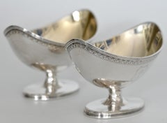 Saliers London 1790 Mm Henry Chawner Sterlingsilber, Paar, 18. Jahrhundert