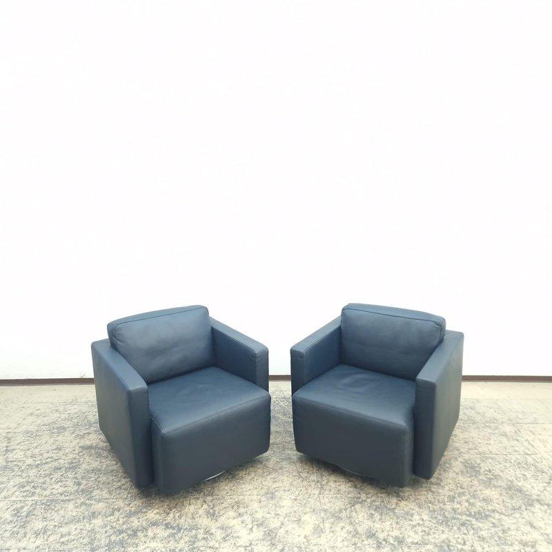 Paar Walter Knoll “Nelson” Armlehnstühle – Blau, Sehr Guter Zustand en venta 3
