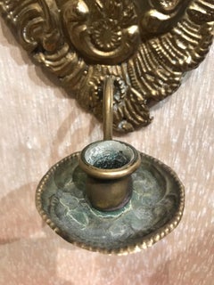 Wandleuchter, Messing, getrieben – auf Holzkern, 18. Jahrhundert