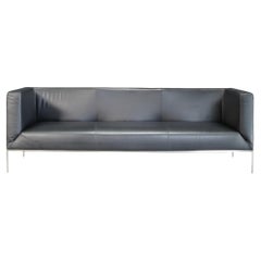 Paari Design Black Leather 3 Seater Sofa