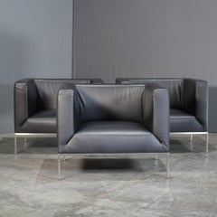 Fauteuil en cuir noir Paari Design/One
