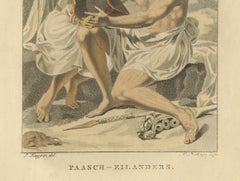 Paasch-Eilanders – Antique Engraving of Easter Island / Rapa Nui Figures, c.1800