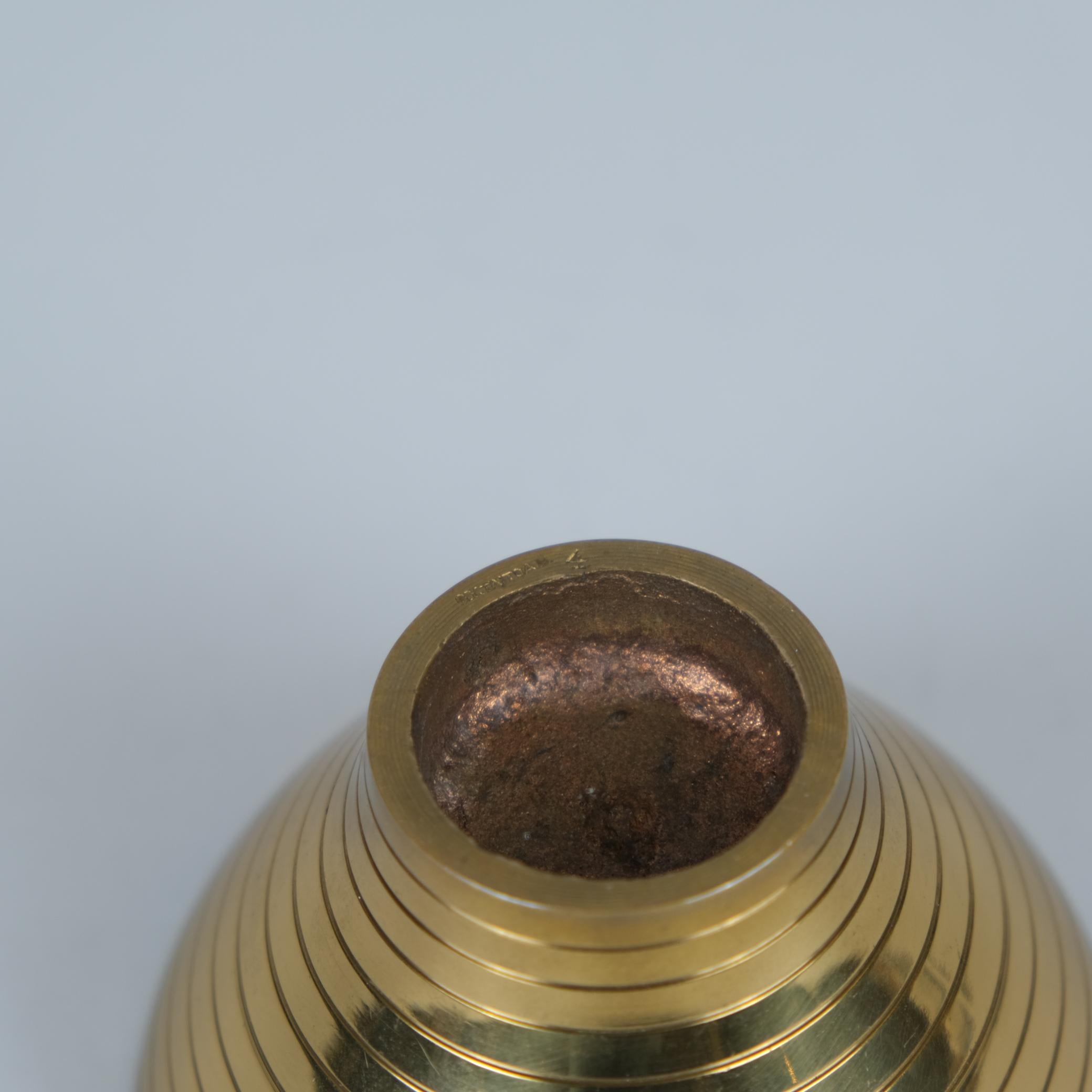 Mid-20th Century Paavo & Helena Tynell Cast Brass Bowl Model no. 4, Taito 1940s For Sale