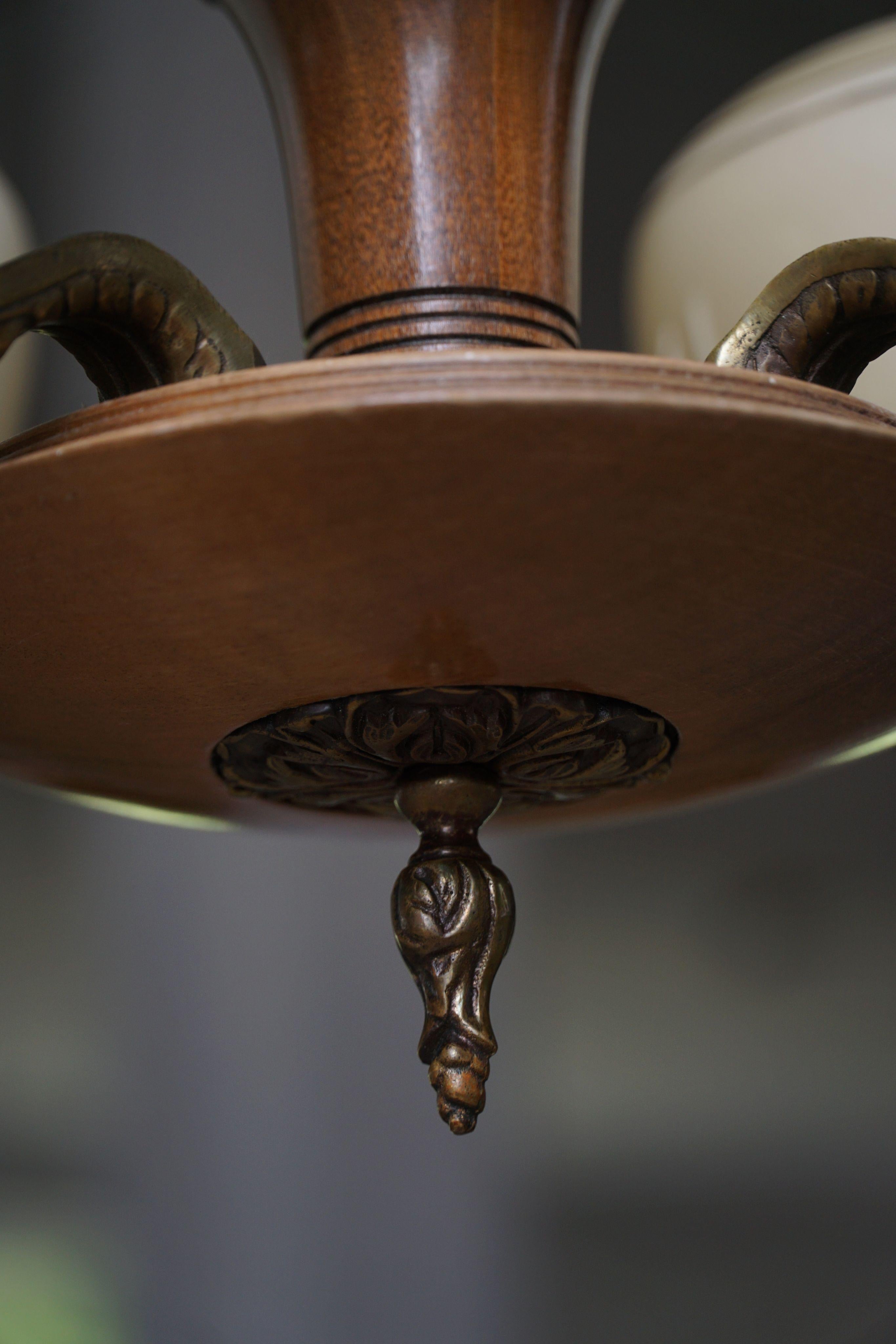 Lampadario '1376' di Paavo Tynell per Taito in ottone e vetro, Finlandia, anni '30 in vendita 2