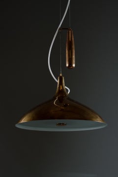 Paavo Tynell lampe à suspension à contrepoids en laiton A1965, Taito Oy, années 1950