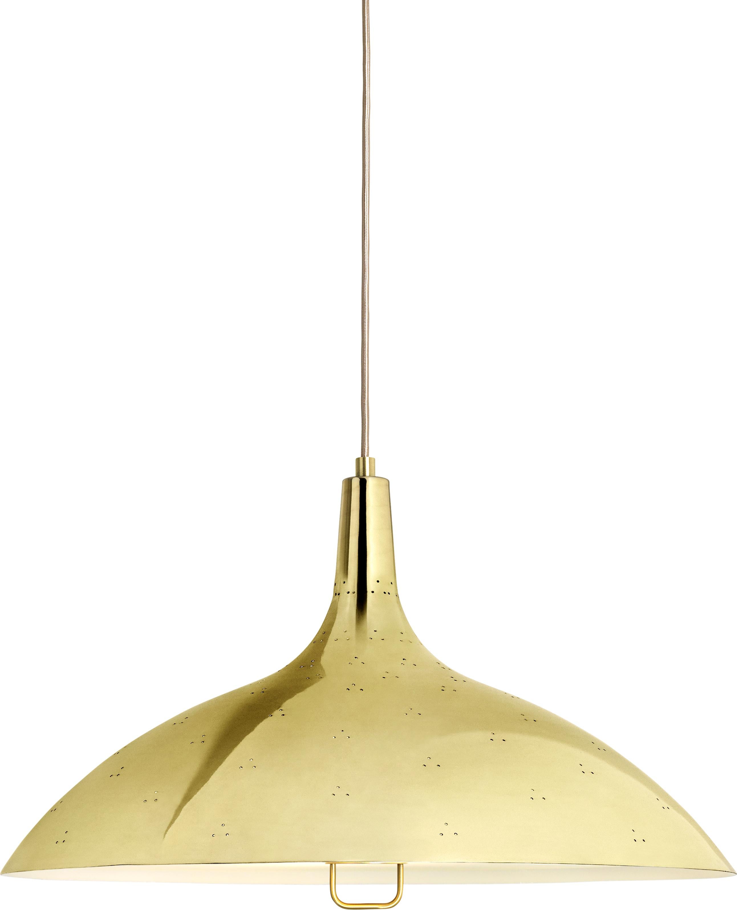 Brass Paavo Tynell '1965' Pendant Lamp in Green