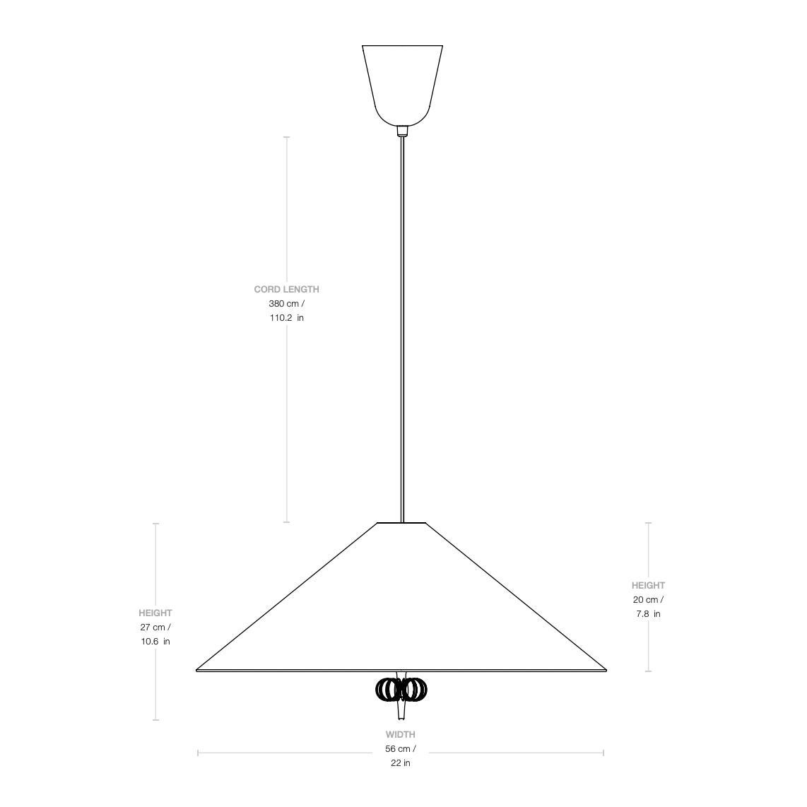 Paavo Tynell 1967 Pendant Canvas Shade for GUBI In New Condition For Sale In New York, NY