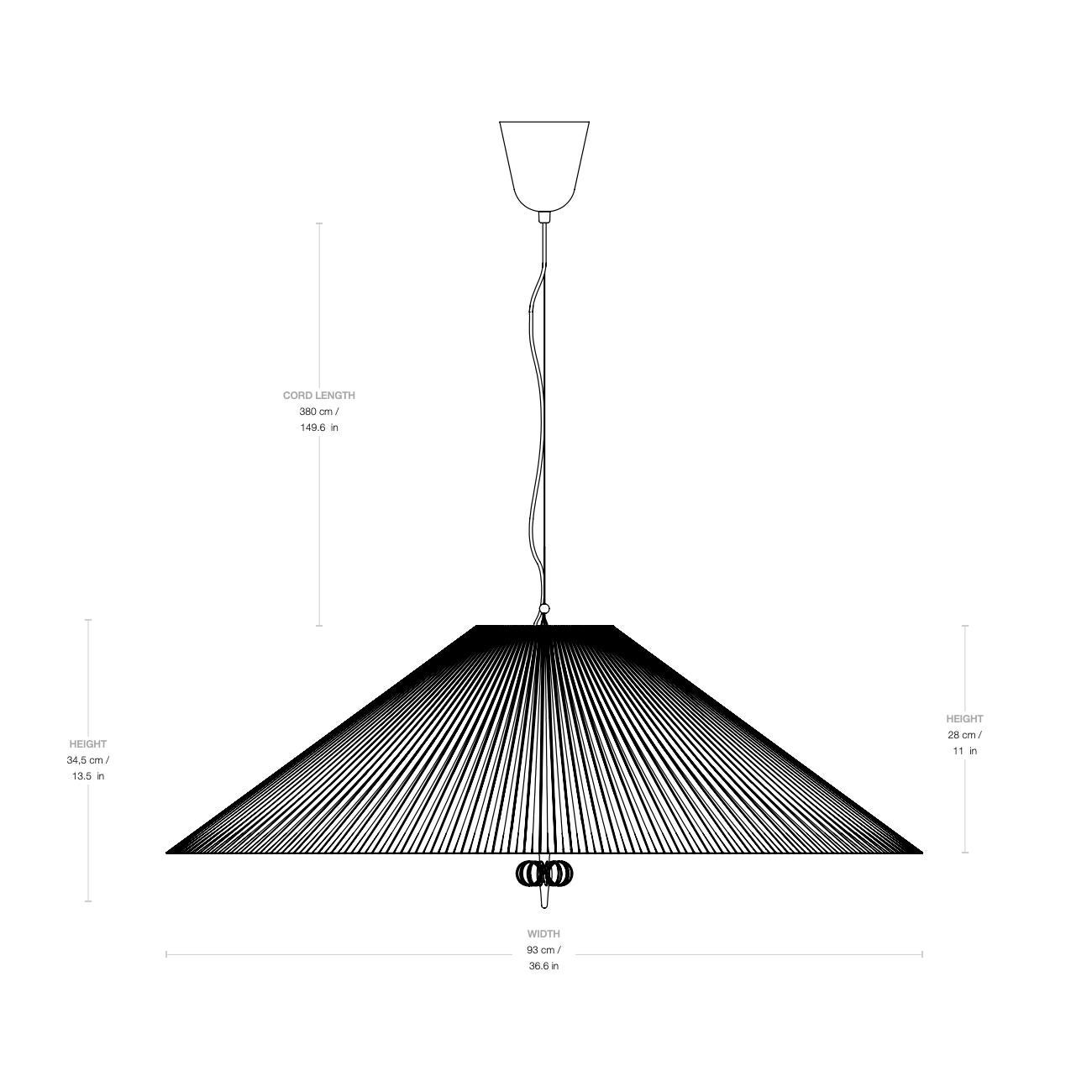 Paavo Tynell 1972 Pendant Bamboo Shade Ø90 cm for GUBI For Sale 3