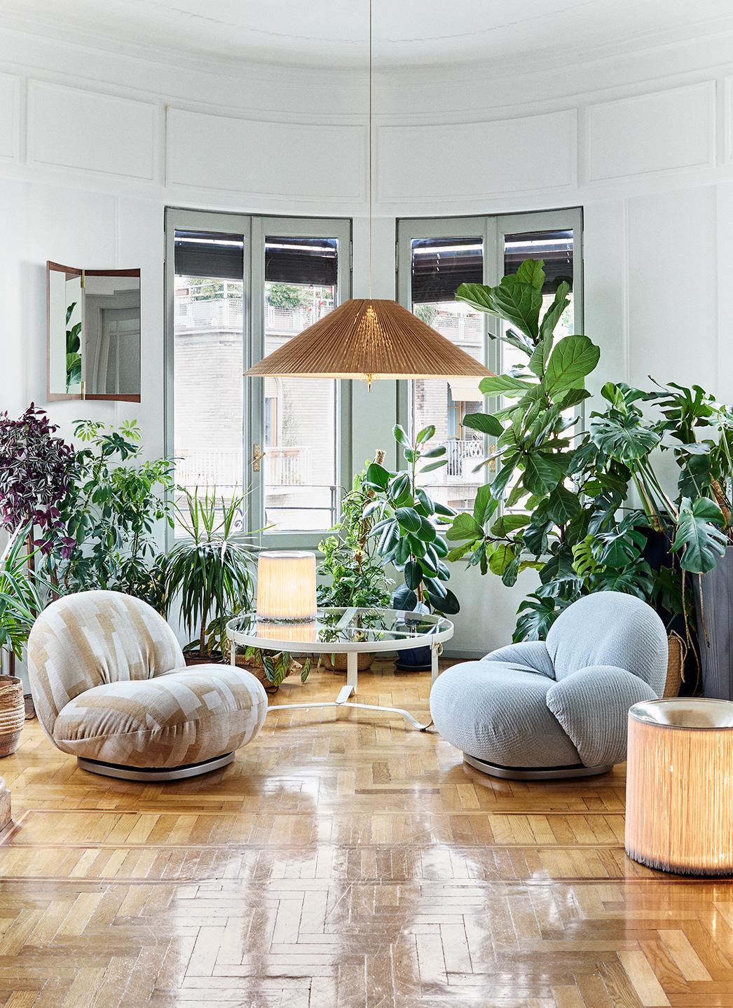 Paavo Tynell 1972 Pendant Bamboo Shade Ø90 cm for GUBI For Sale 1