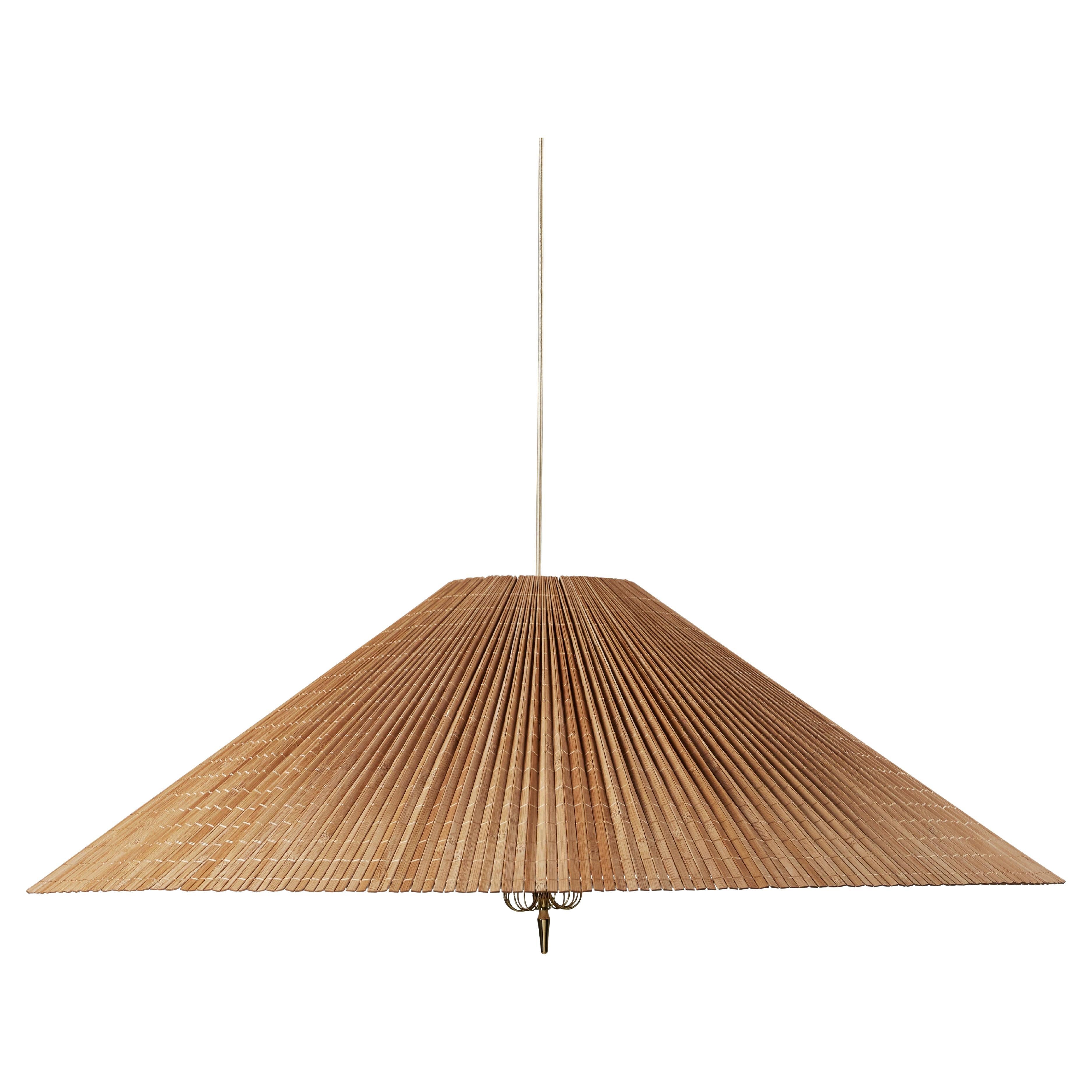 Paavo Tynell 1972 Pendant Bamboo Shade Ø90 cm for GUBI For Sale