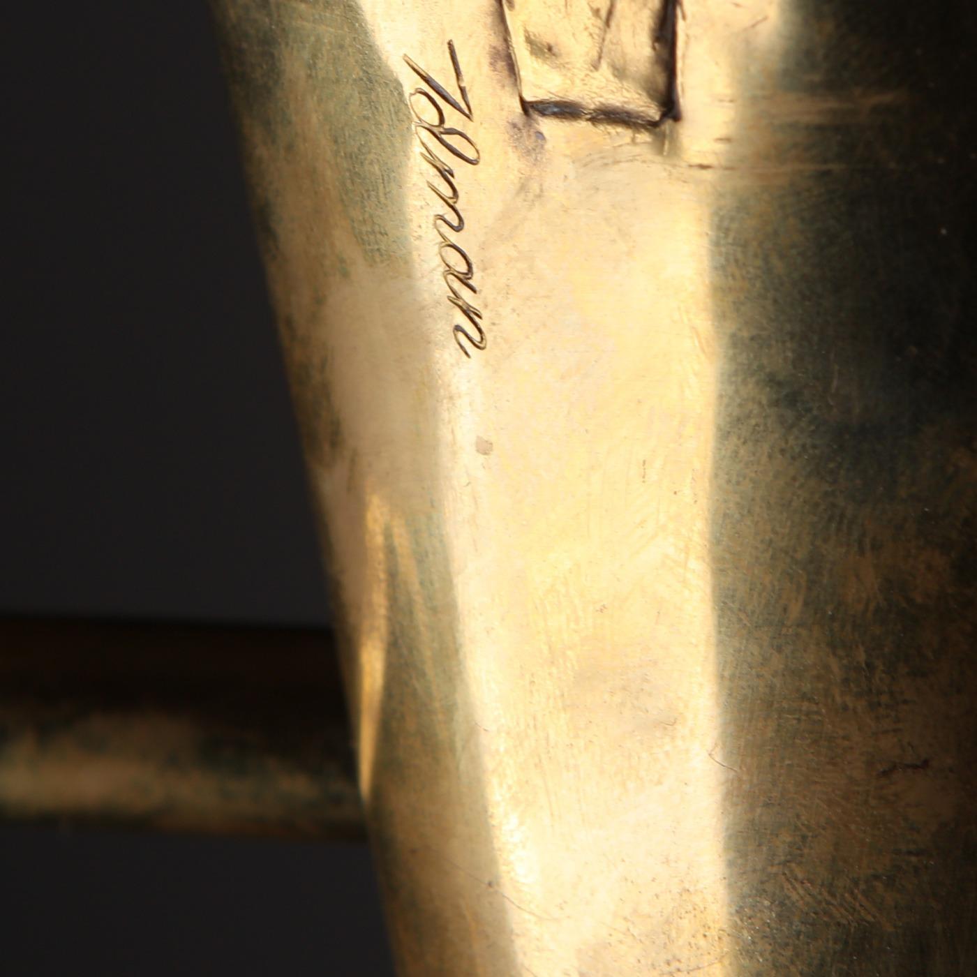 Ottone Lampada da soffitto a 3 bracci di Paavo Tynell in ottone e vetro opalino, anni '40 in vendita