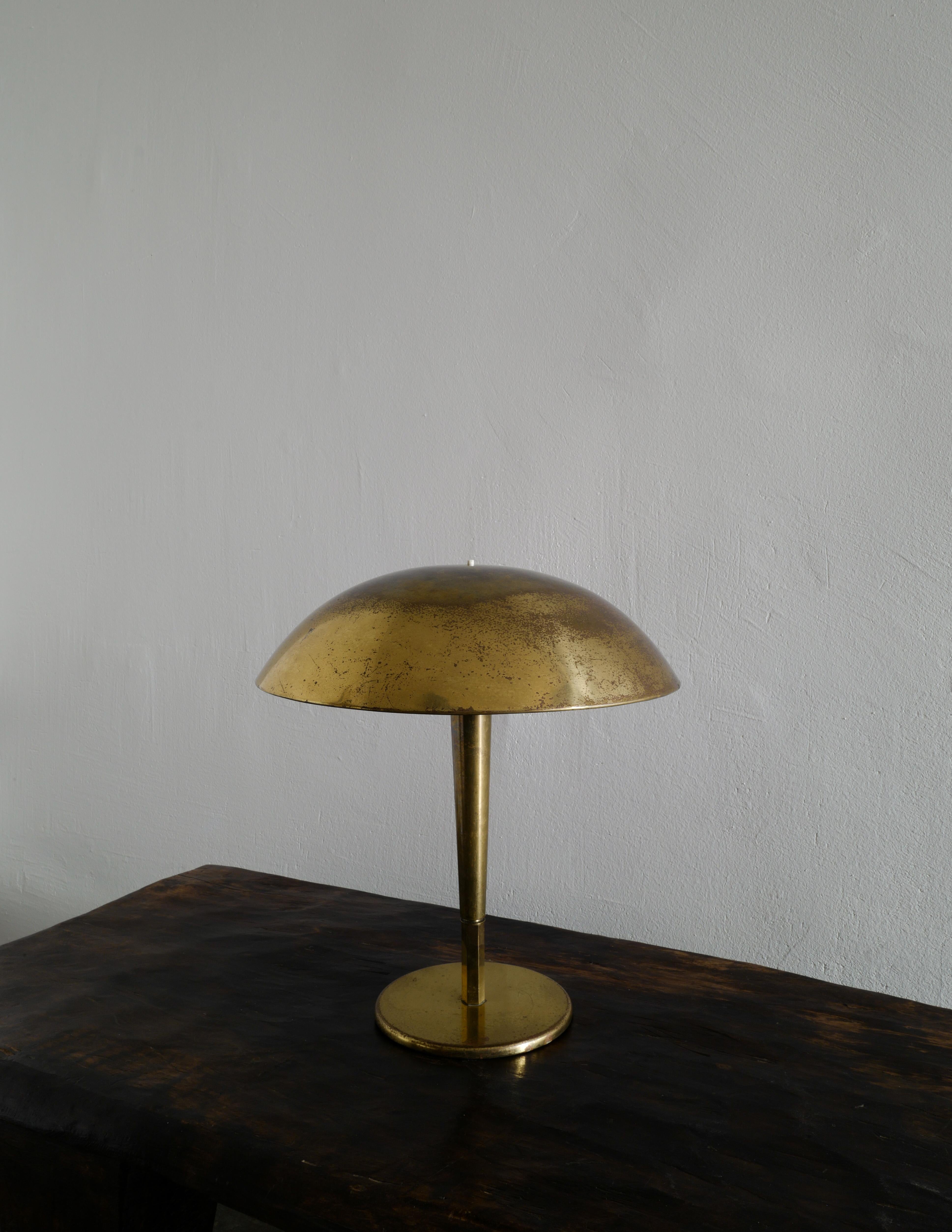 Very rare mid-century table desk lamp in brass model 