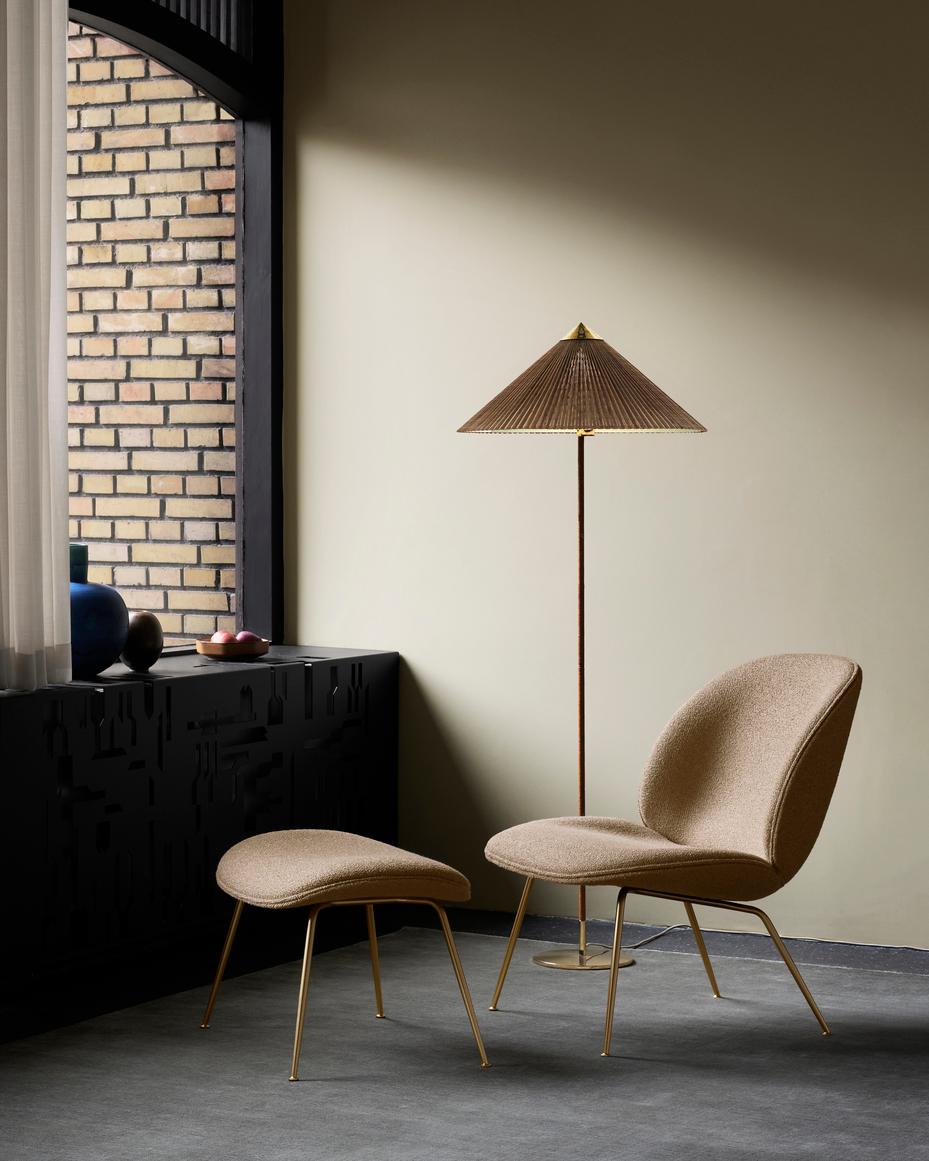 Danish Paavo Tynell 9602 Floor Lamp Bamboo Shade for GUBI For Sale