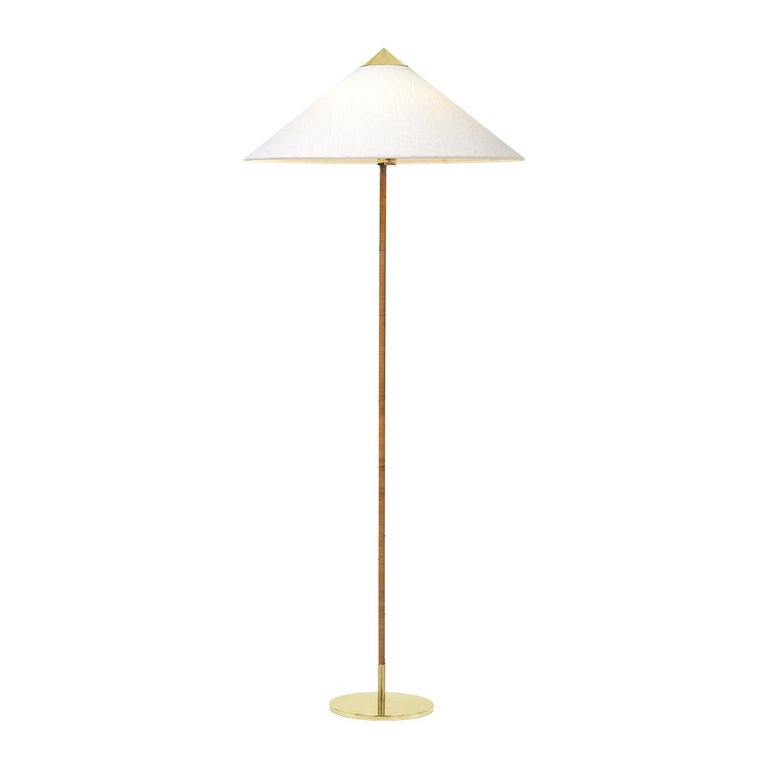 Paavo Tynell 9602 Wicker Wrapped Brass Stem Floor Lamp ...