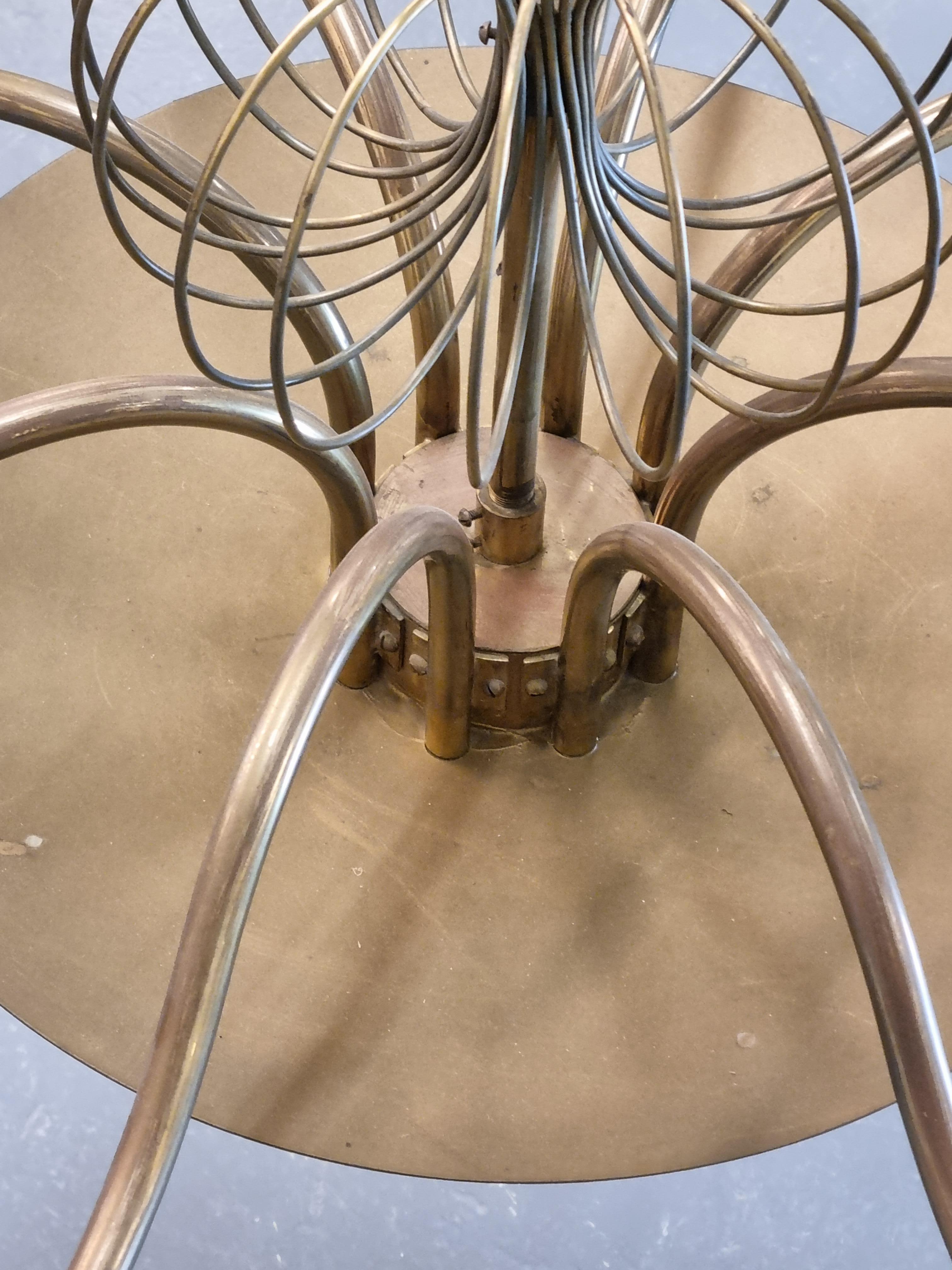Paavo Tynell Pair Of Commissioned Chandeliers, Brass & Glass, Taito Oy 1950s For Sale 3
